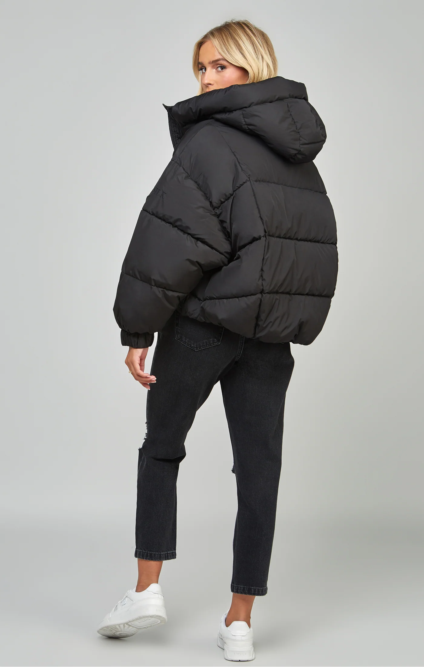 Black Oversized Padded Coat - Image 5