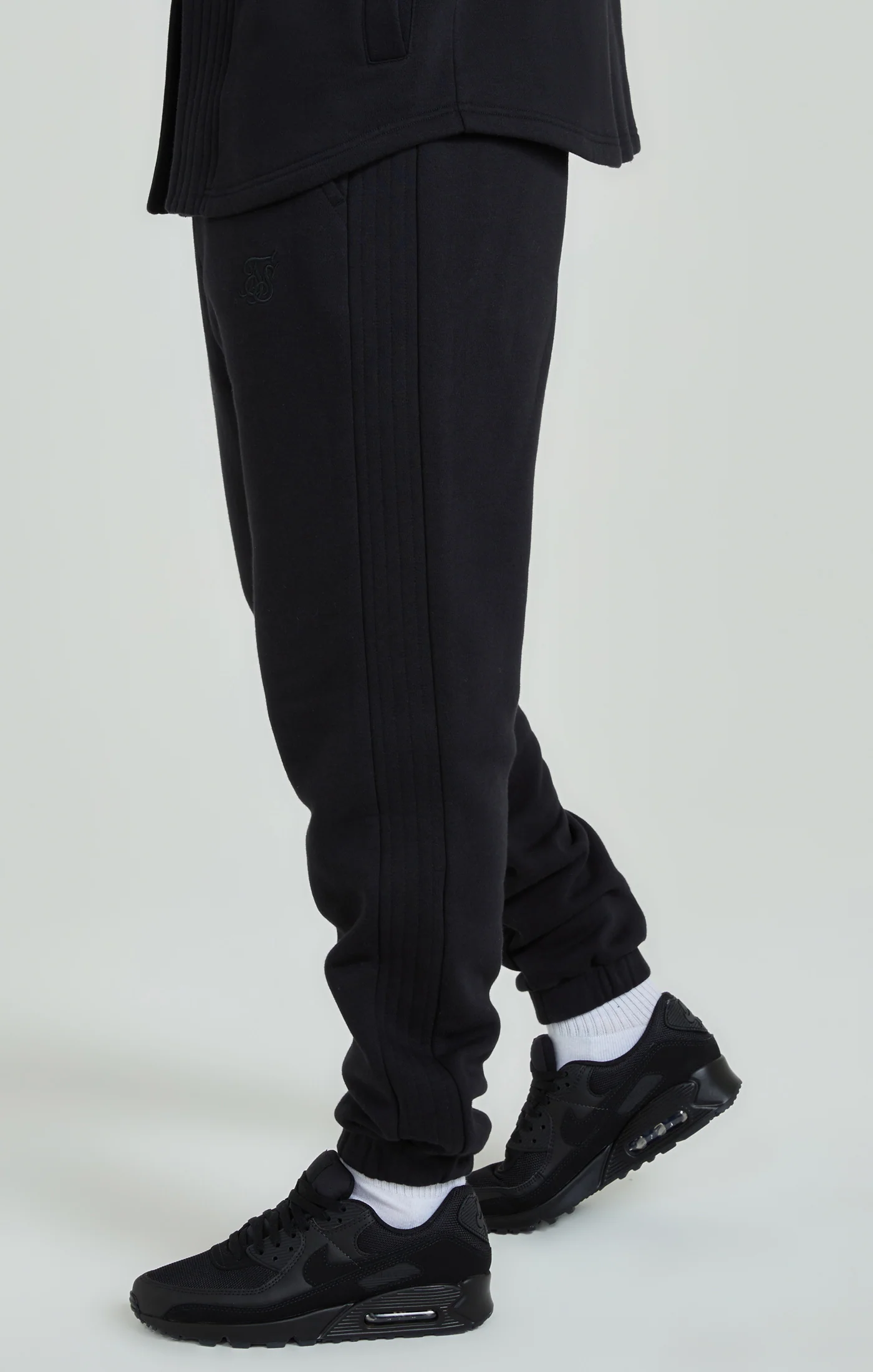 Black Panelled Relaxed Fit Joggers - Image 3
