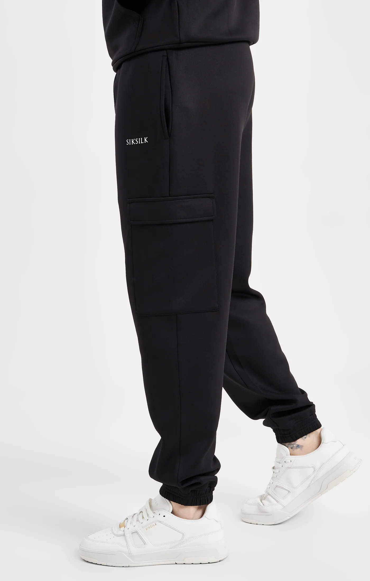 Black Poly Cargo Joggers - Image 2