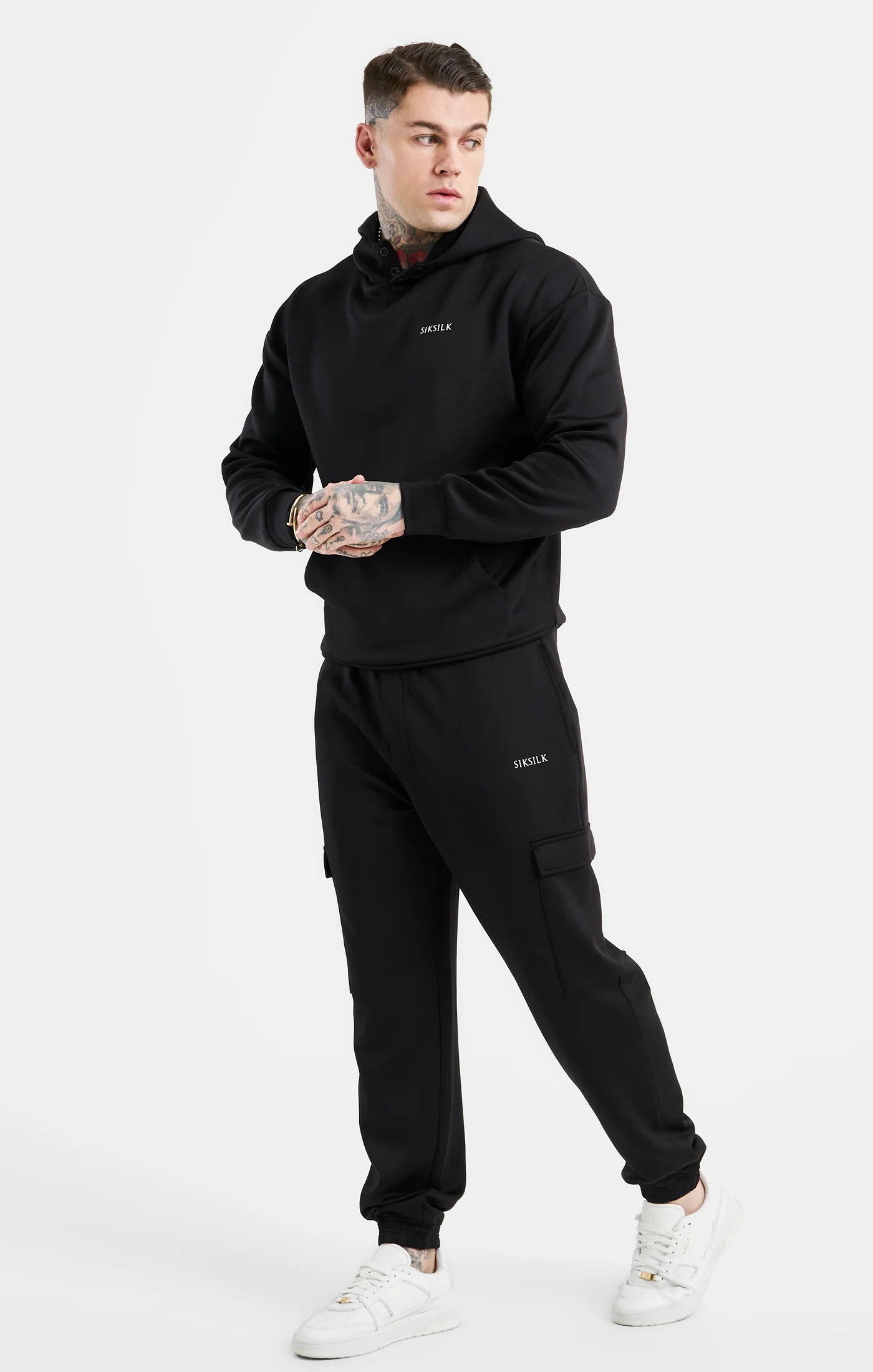 Black Poly Cargo Joggers - Image 3