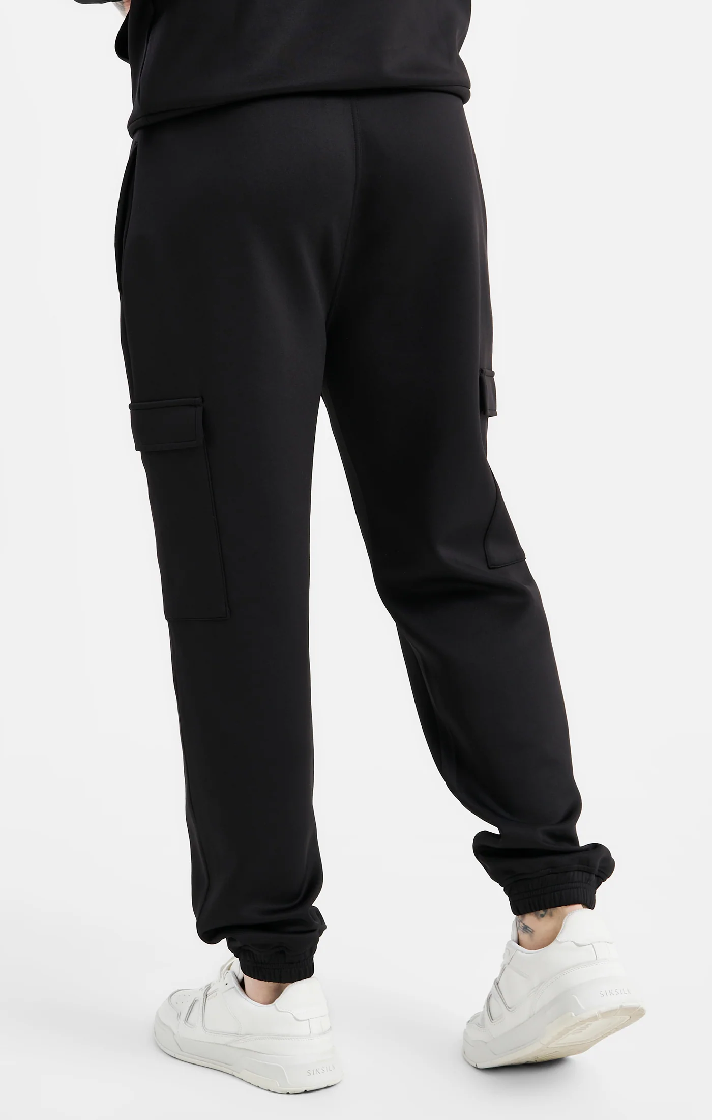 Black Poly Cargo Joggers - Image 4
