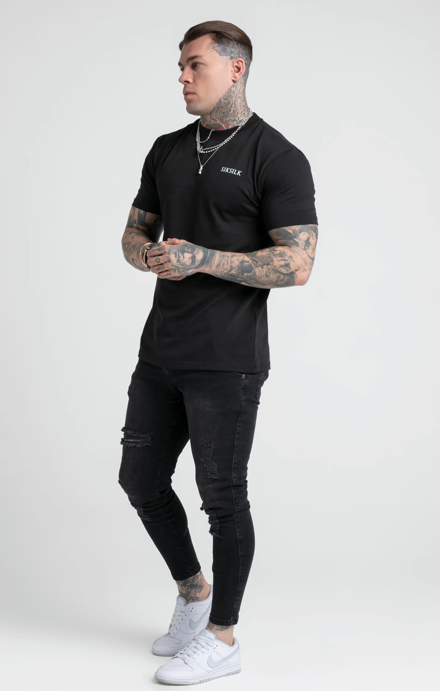 Black Printed Logo Relaxed Fit T-Shirt - Image 2