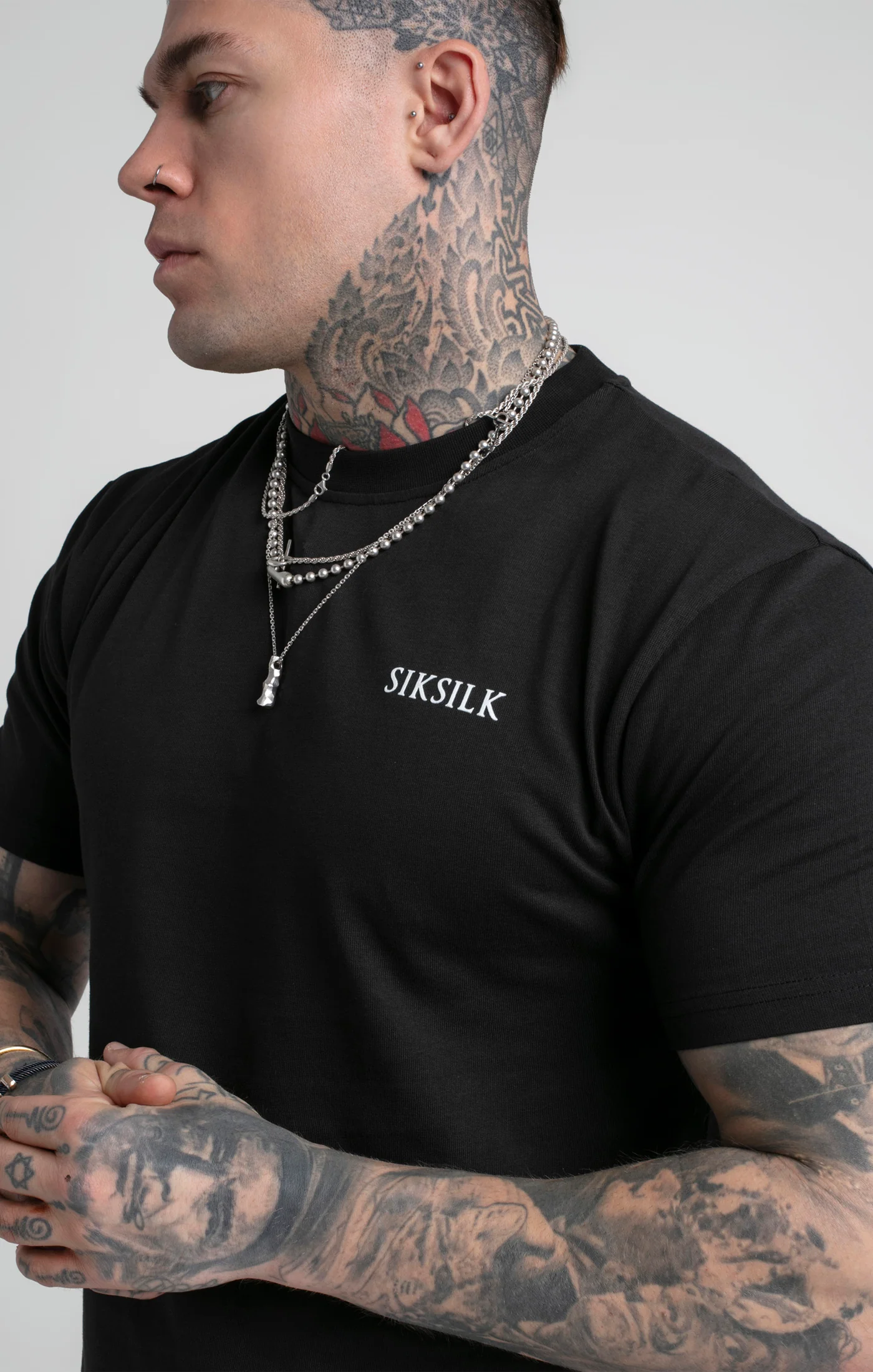 Black Printed Logo Relaxed Fit T-Shirt - Image 4