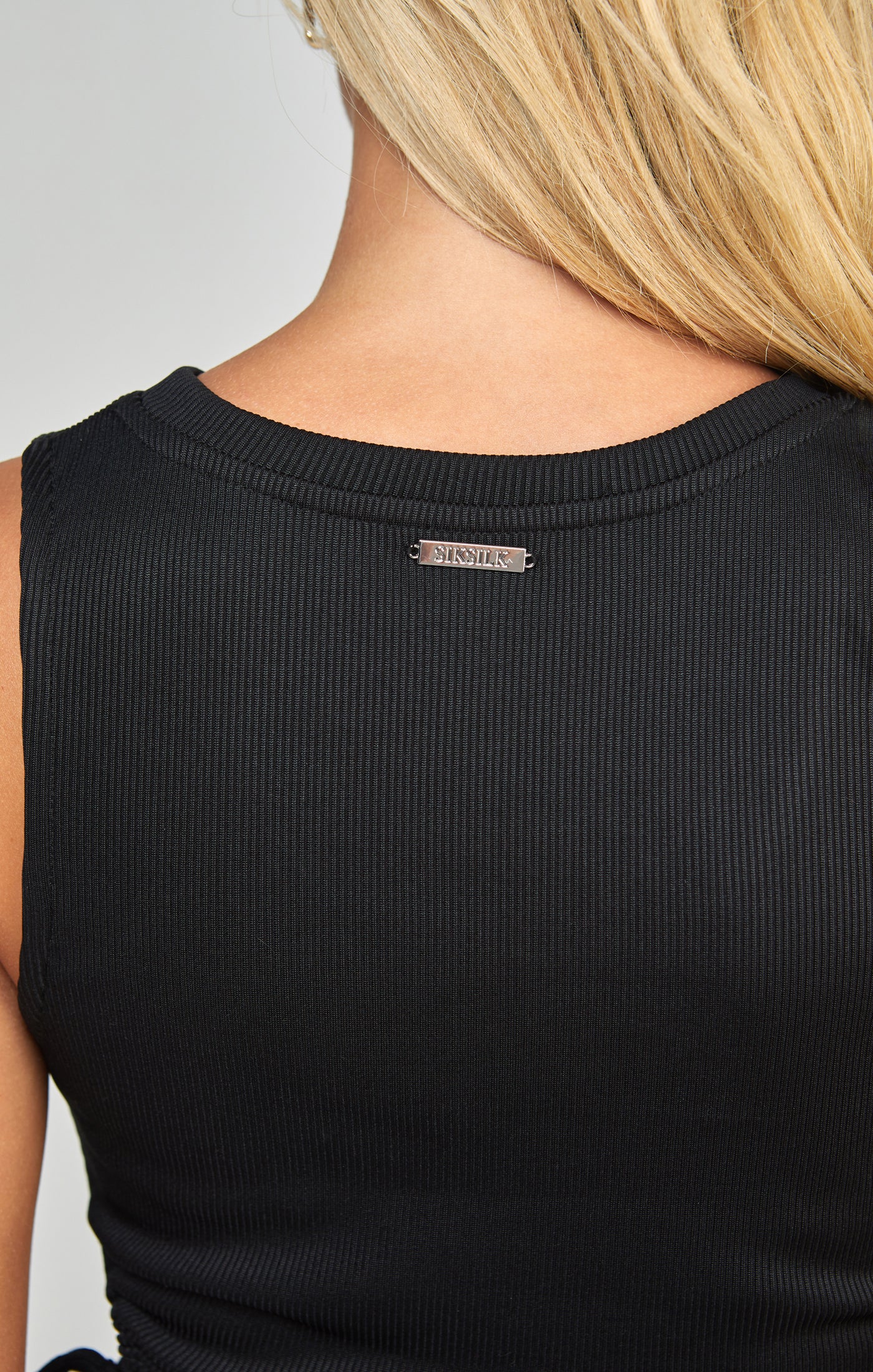 Black Ribbed Cut Out Vest - Image 3