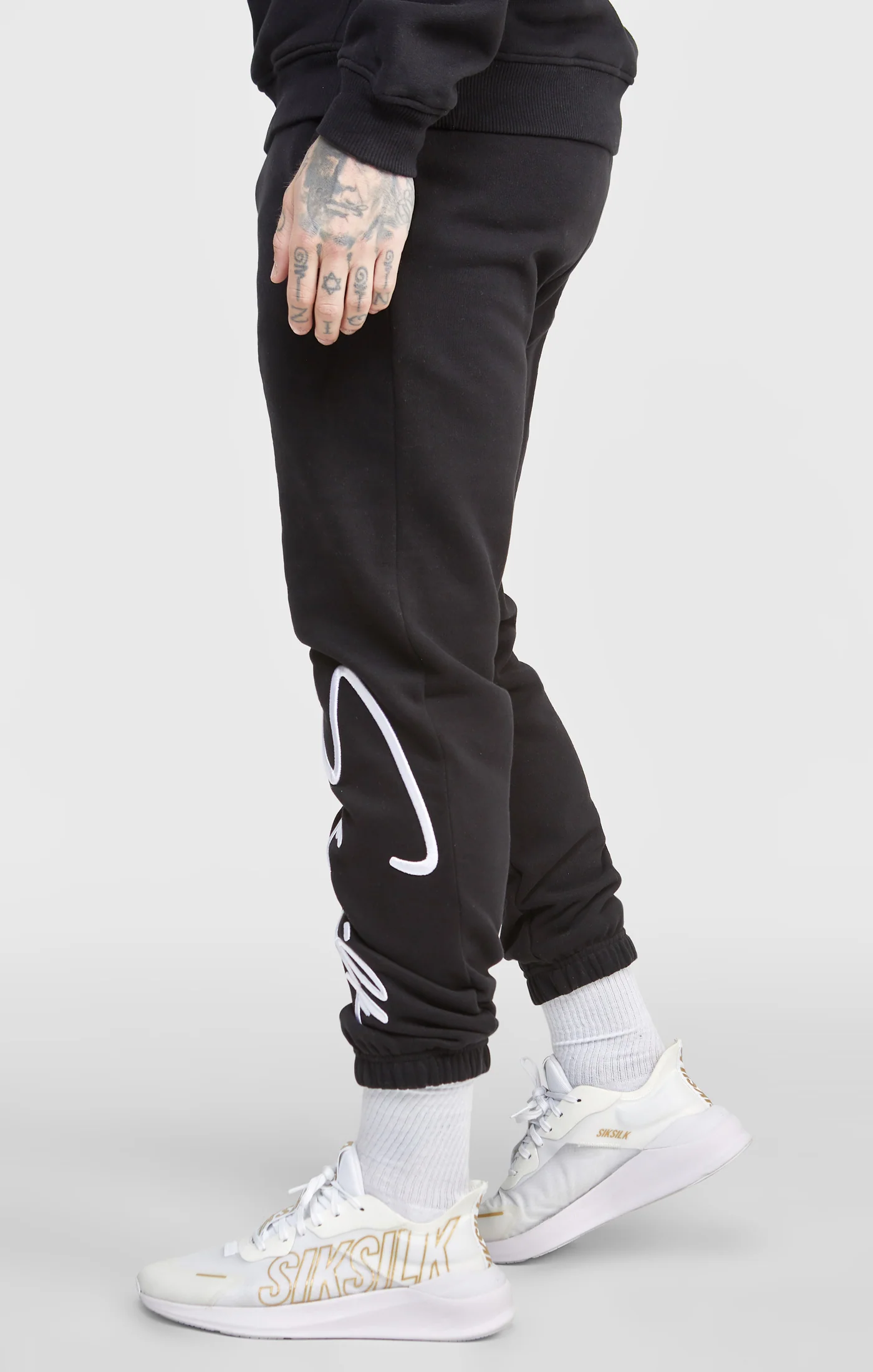 Black Script Embroidery Jogger - Image 2