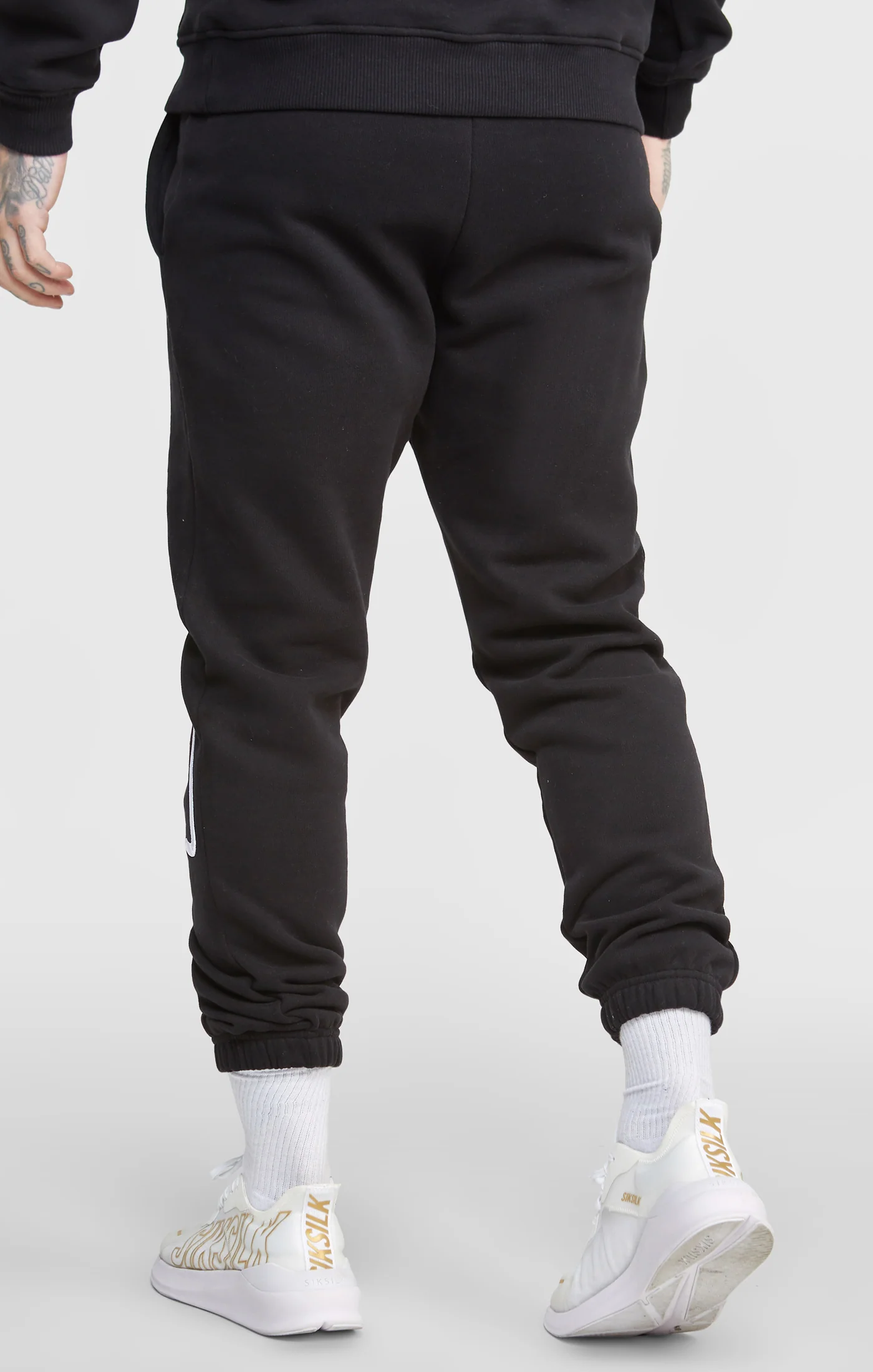 Black Script Embroidery Jogger - Image 4