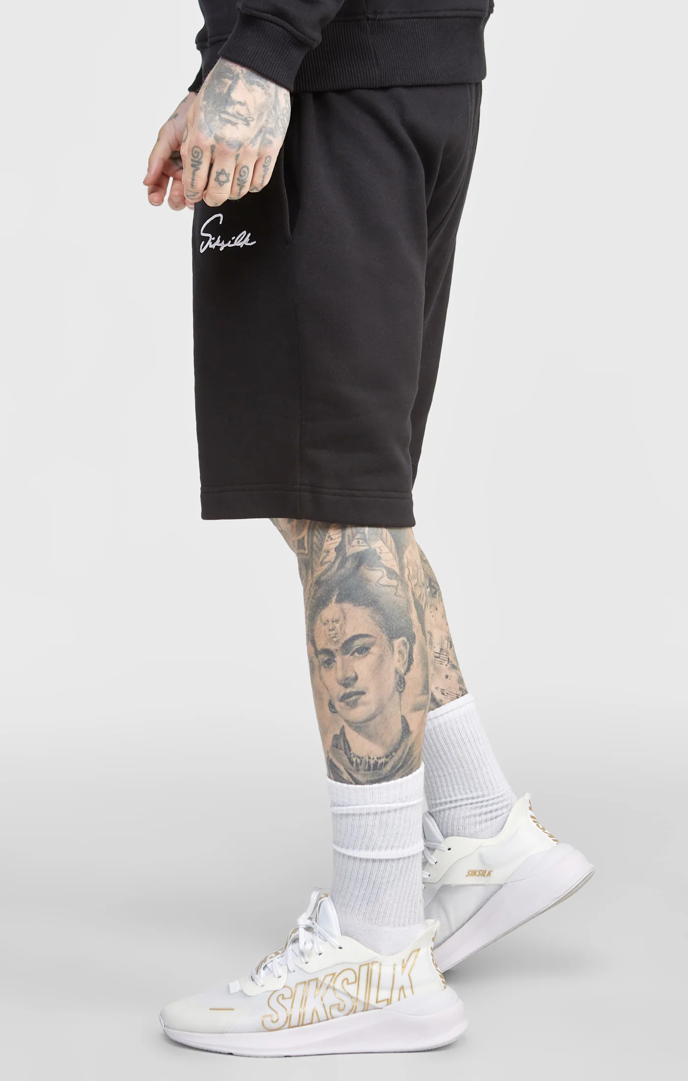 Black Script Embroidery Short - Image 2