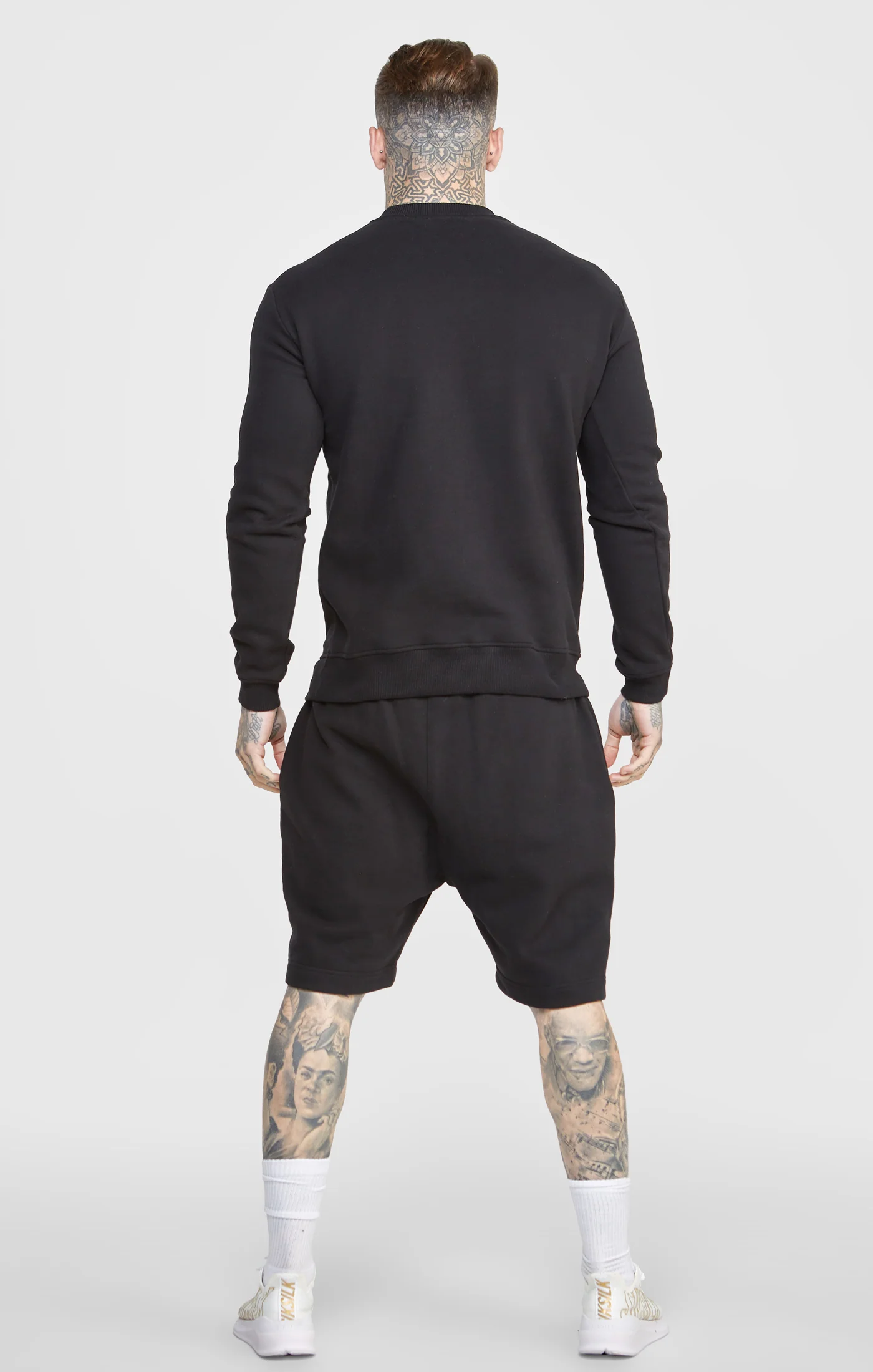 Black Script Embroidery Short - Image 5