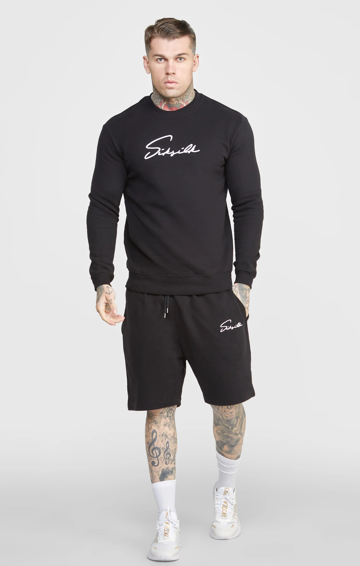 Black Script Embroidery Sweatshirt - Image 3