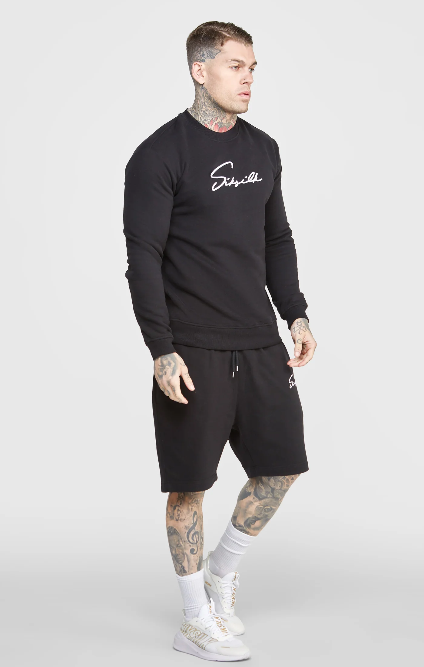 Black Script Embroidery Sweatshirt - Image 4