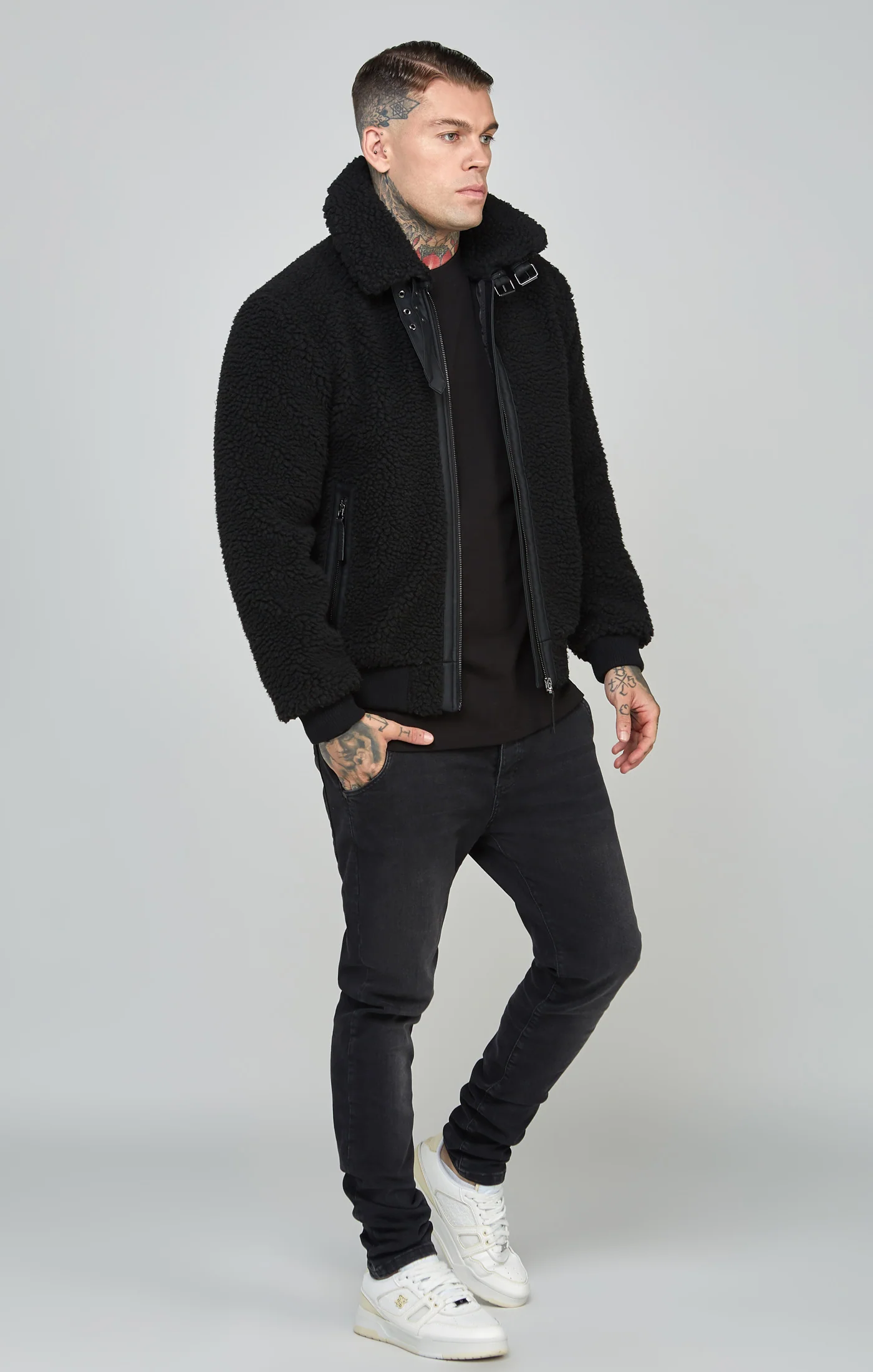 Black Sherpa Jacket - Image 3