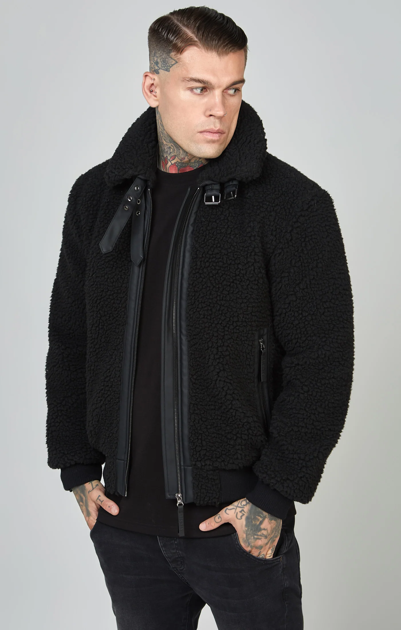 Black Sherpa Jacket - Image 4
