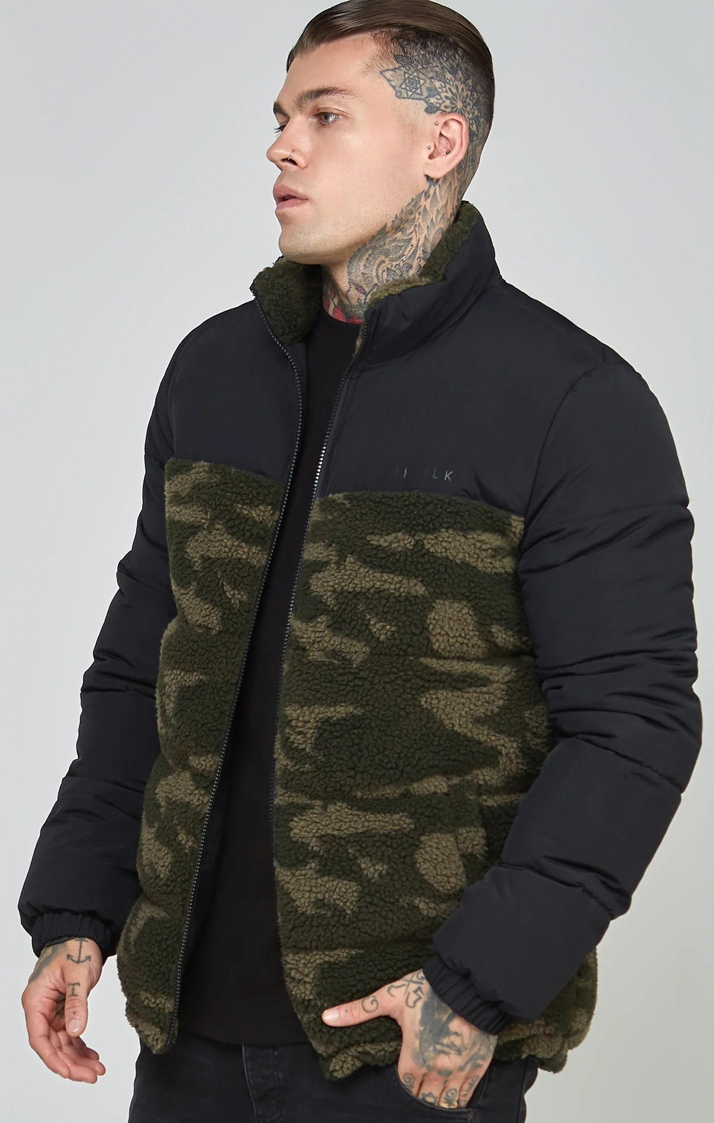 Black Sherpa Bubble Jacket
