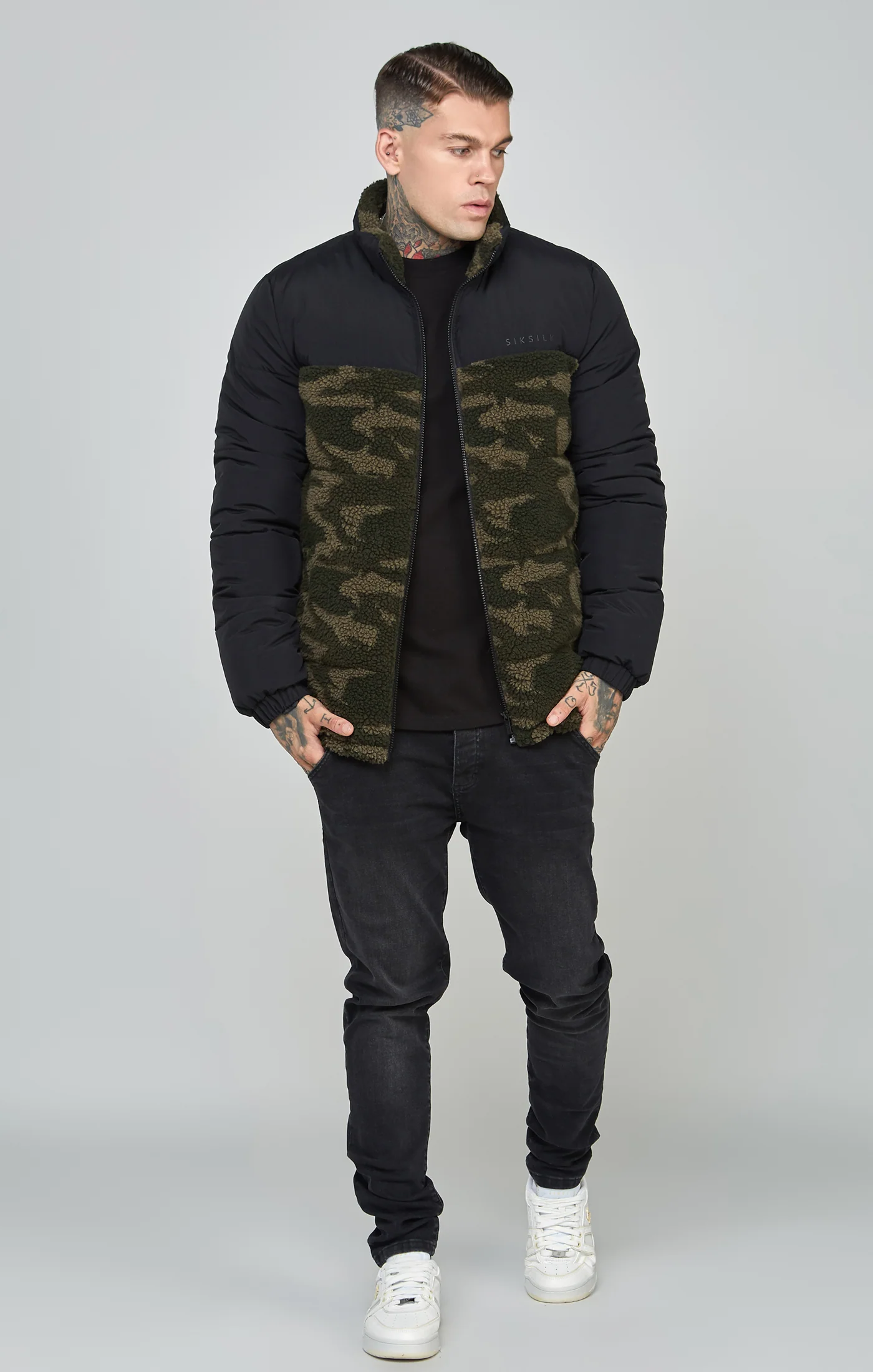 Black Sherpa Bubble Jacket - Image 4