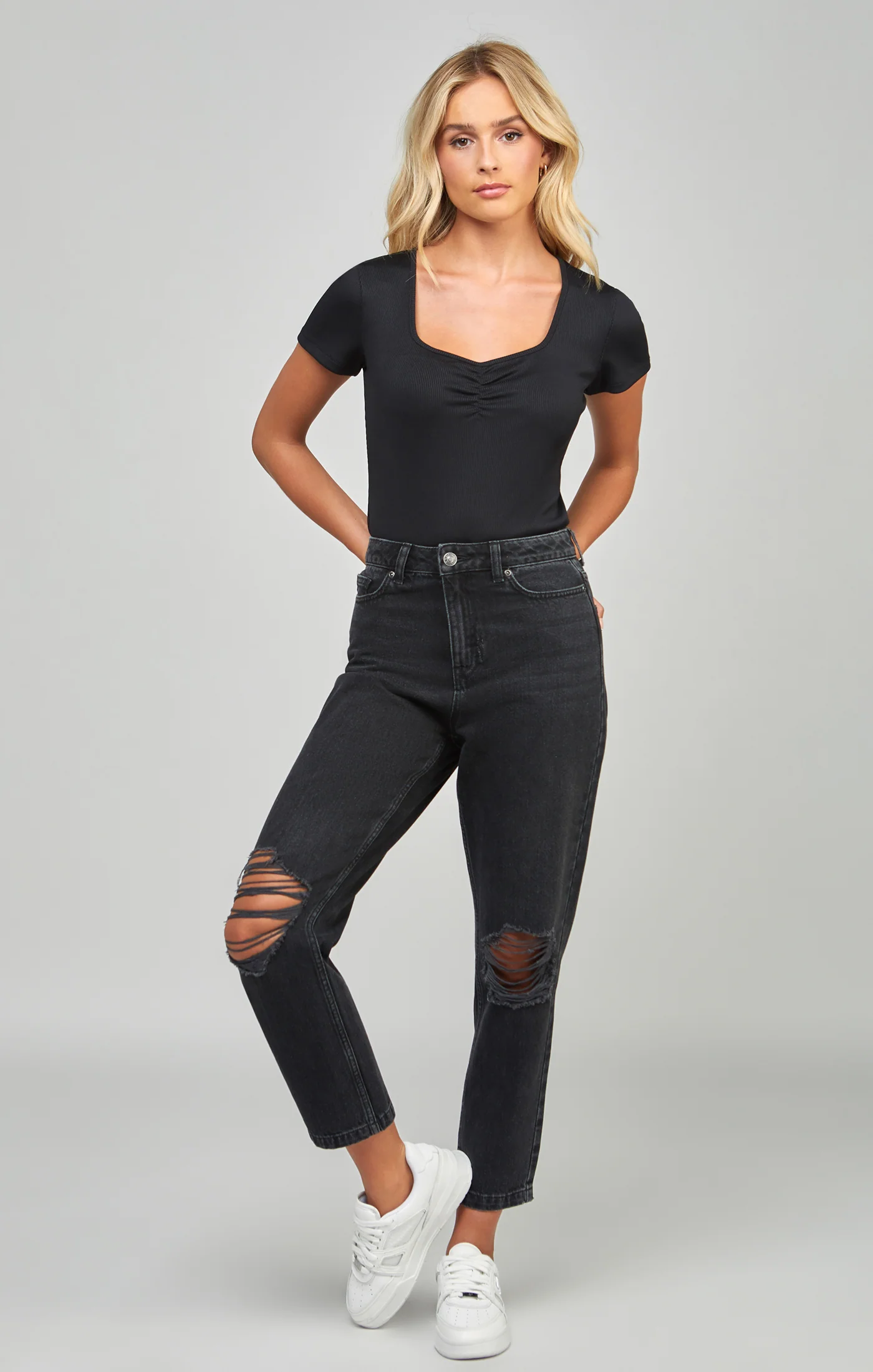 Black Short Sleeve Bodysuit - Image 6