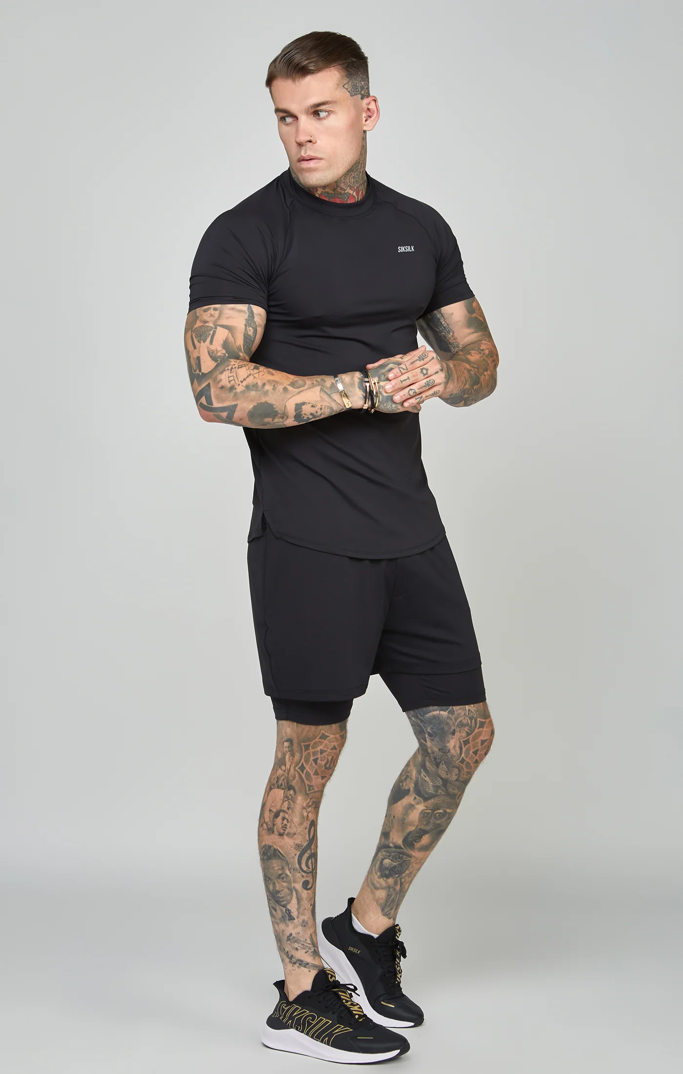 Black Sports Dual Layer Shorts - Image 3