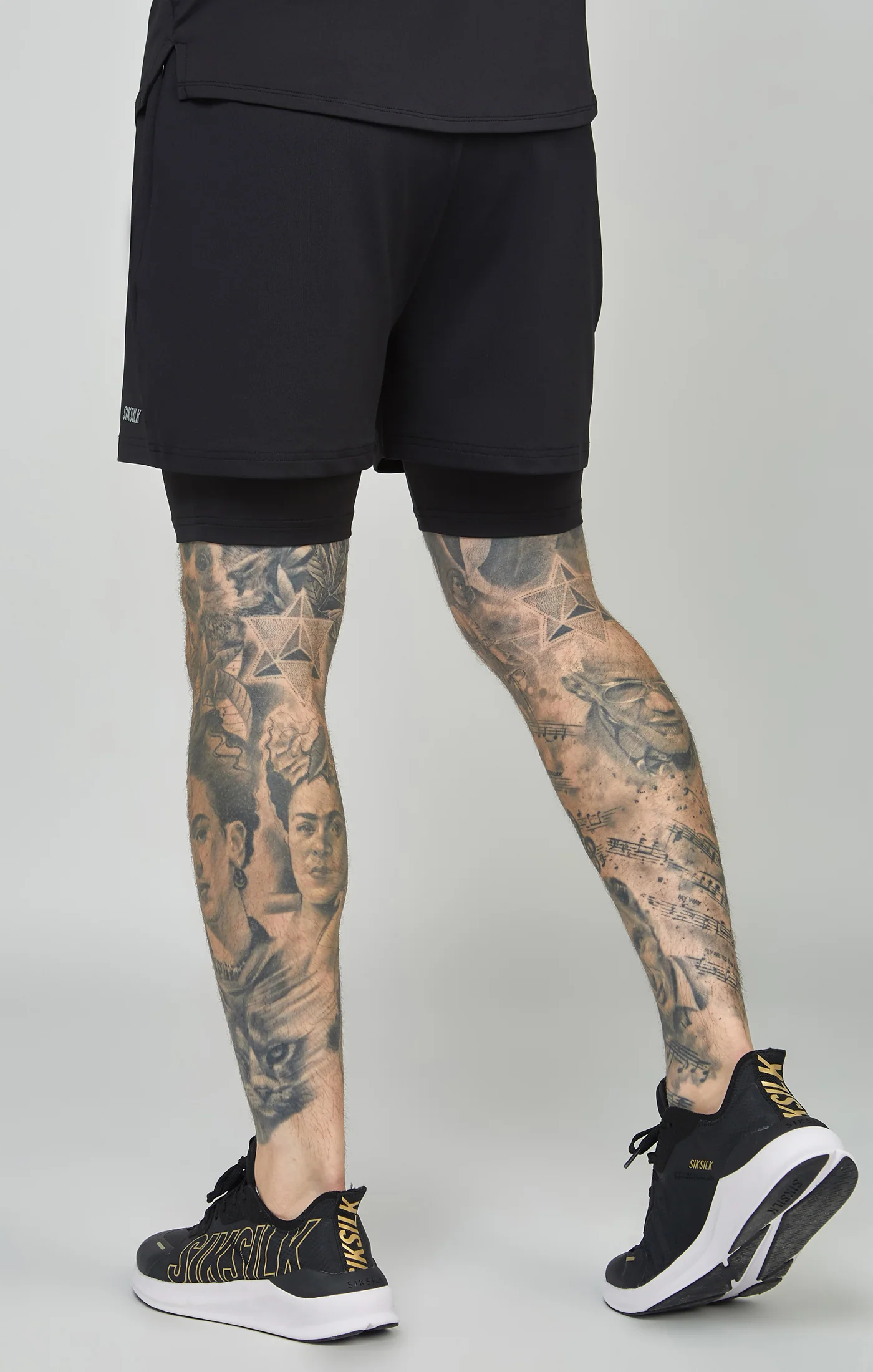 Black Sports Dual Layer Shorts - Image 4