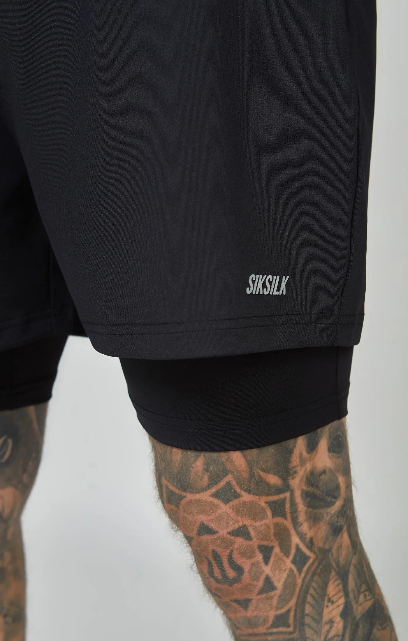 Black Sports Dual Layer Shorts - Image 6