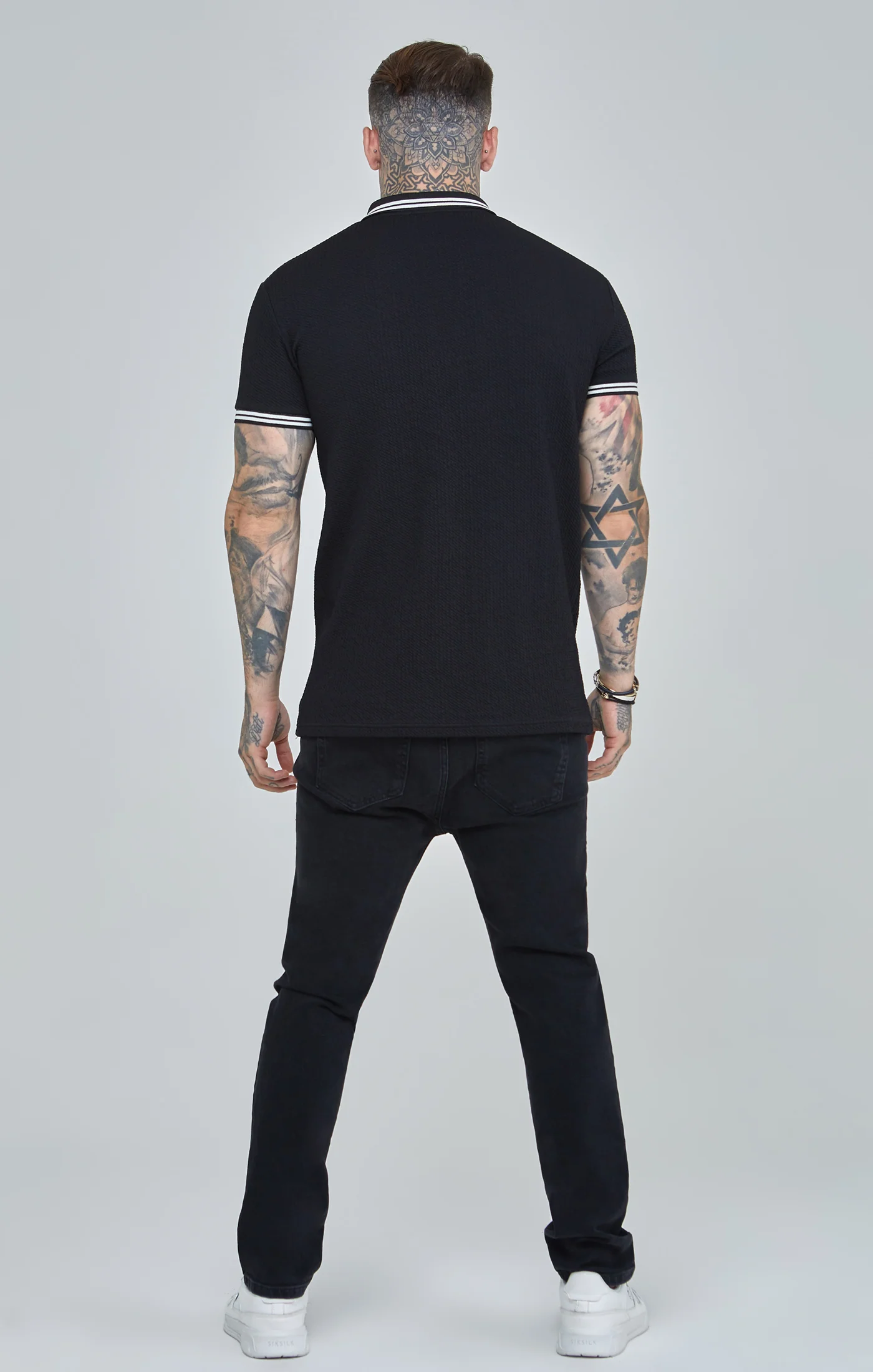 Black Textured Polo Shirt - Image 5