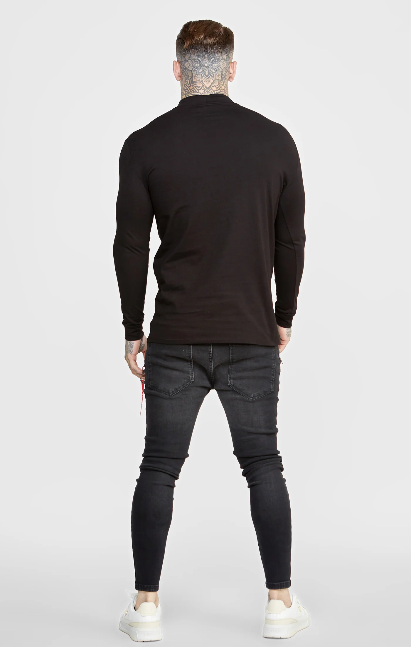 Black Twin Pack Long Sleeve High Neck Muscle Fit T-Shirt - Image 5