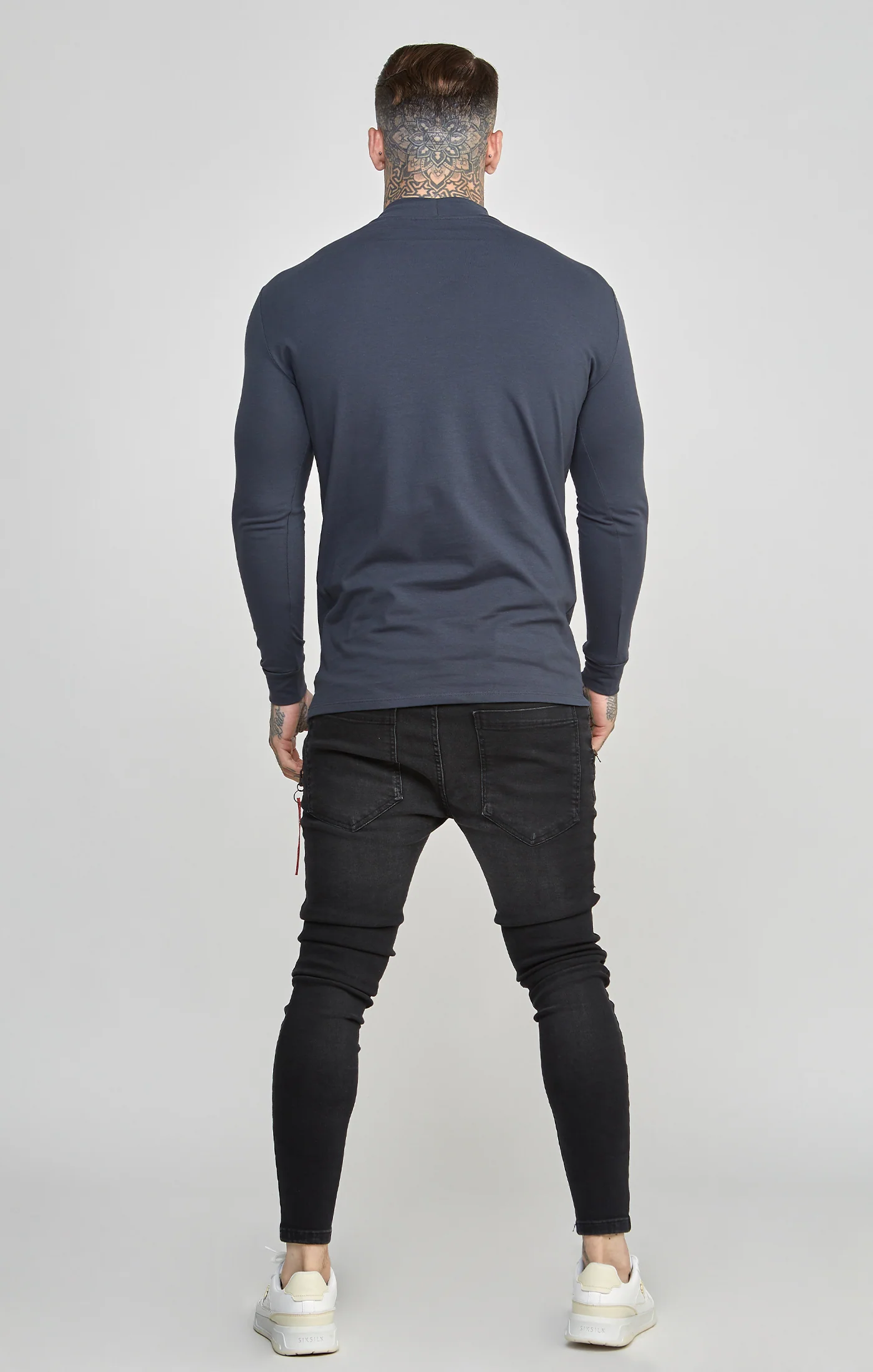 Black Twin Pack Long Sleeve High Neck Muscle Fit T-Shirt - Image 6