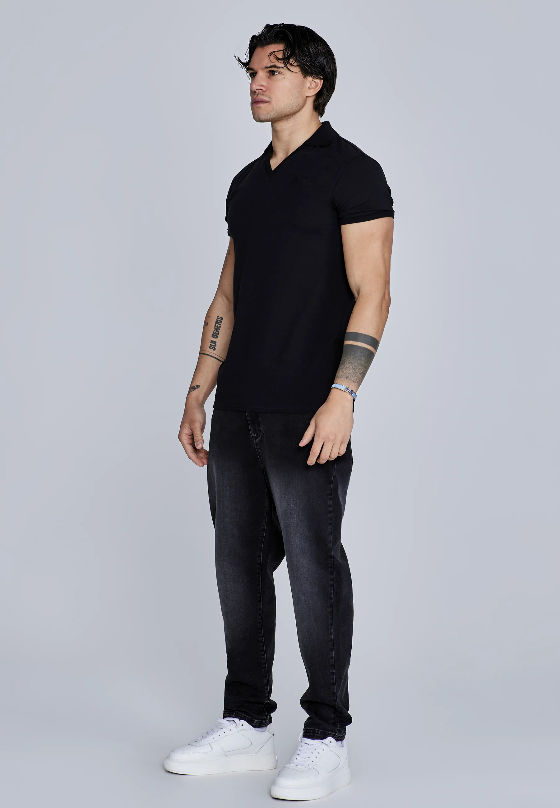 Black V-Neck Polo - Image 4
