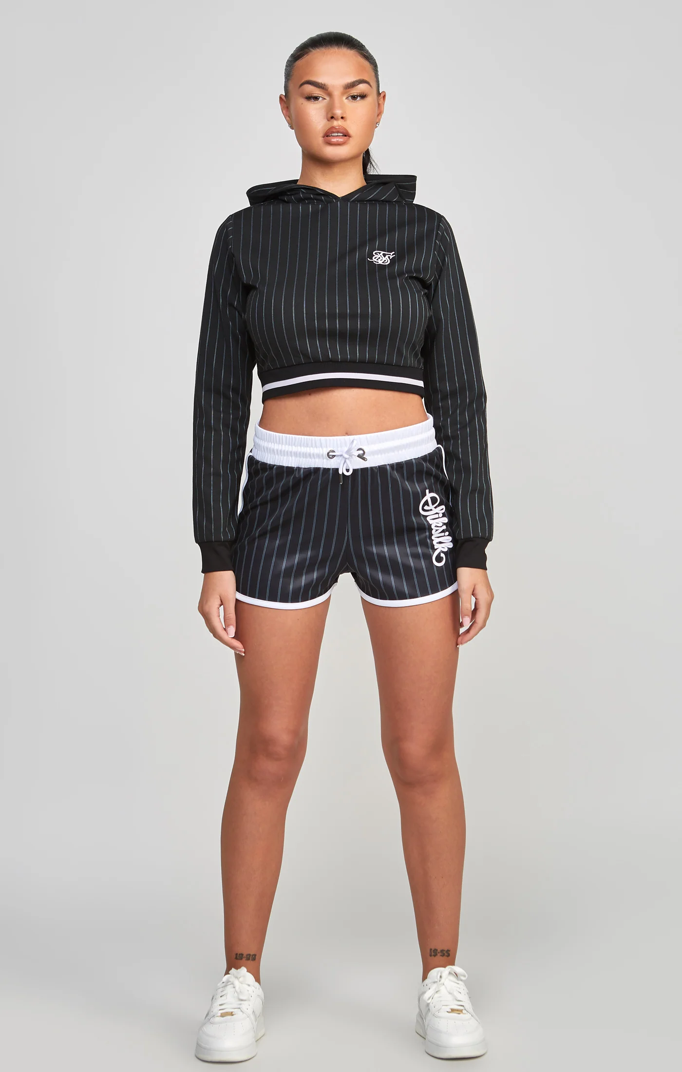 Black Varsity Crop Track Top - Image 7