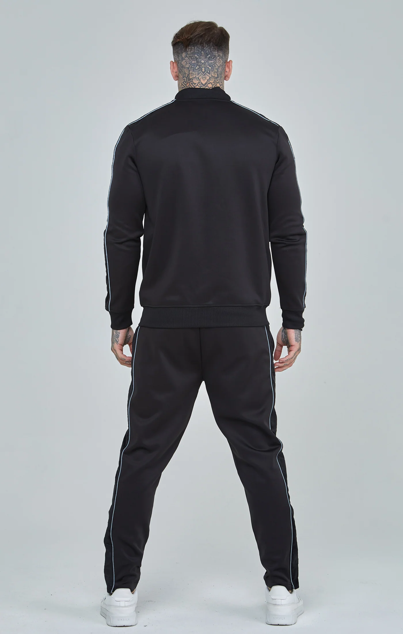 Black Velour Panelled Track Pants - Image 5