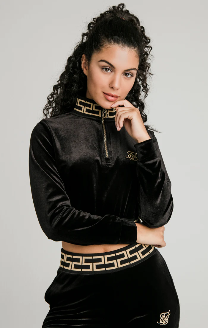 Black Velour Track Top