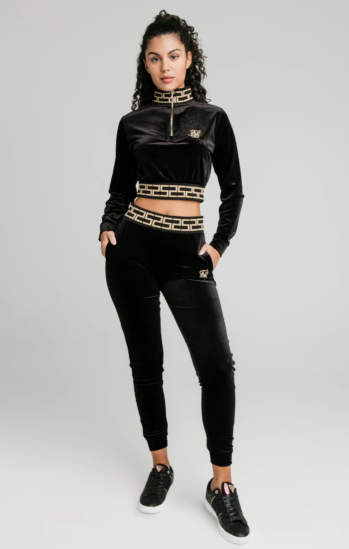 Black Velour Track Top - Image 3
