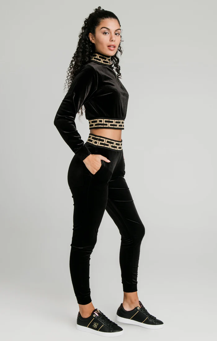 Black Velour Track Top - Image 4