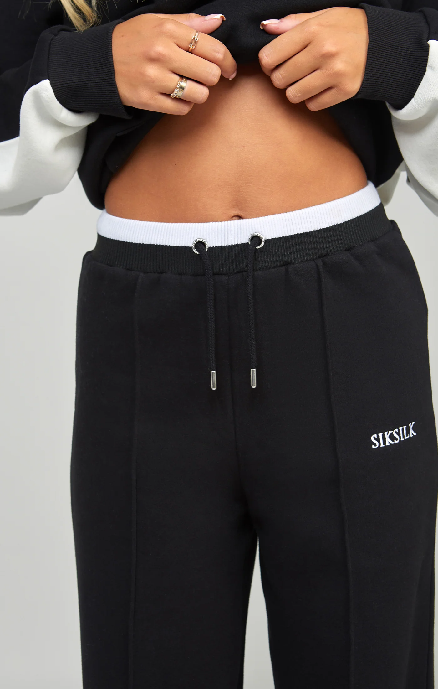 Black Wide Leg Joggers - Image 3