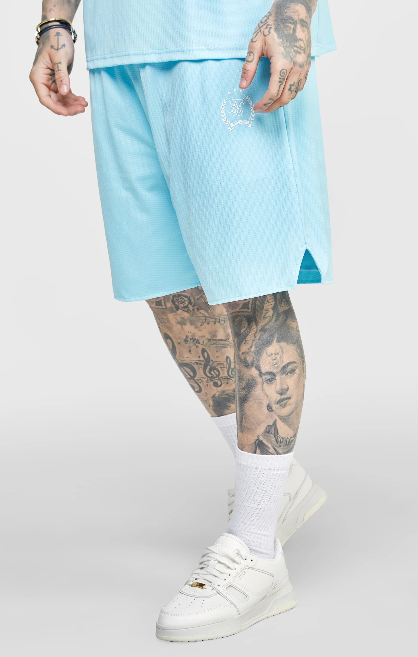 Blue Mesh Loose Fit Short