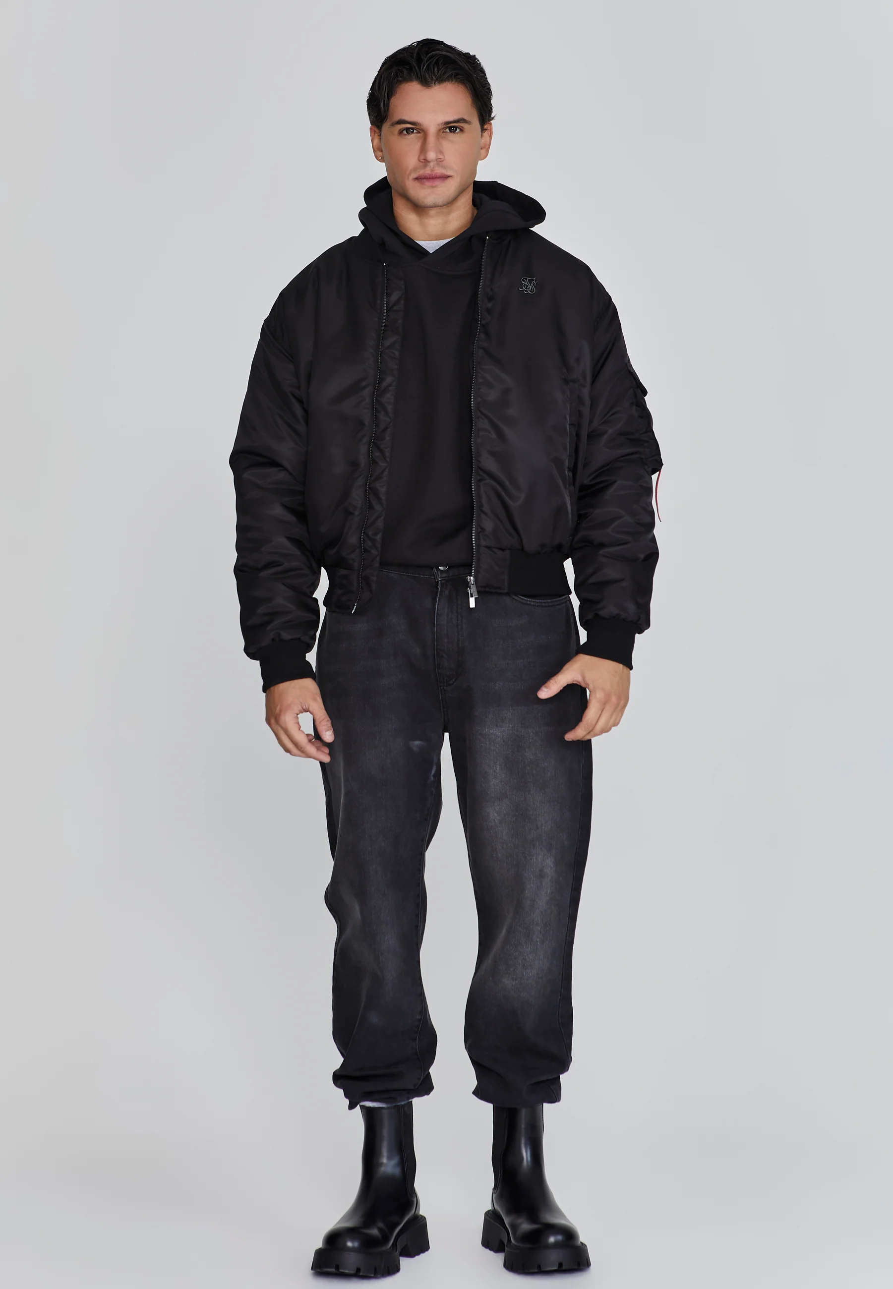 Black Bomber Jacket - Image 2