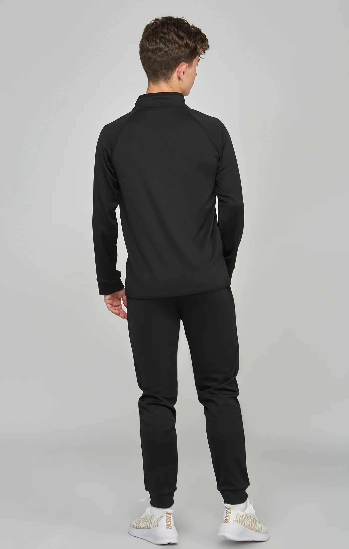 Boys Black 1/4 Zip & Jogger Tracksuit - Image 5