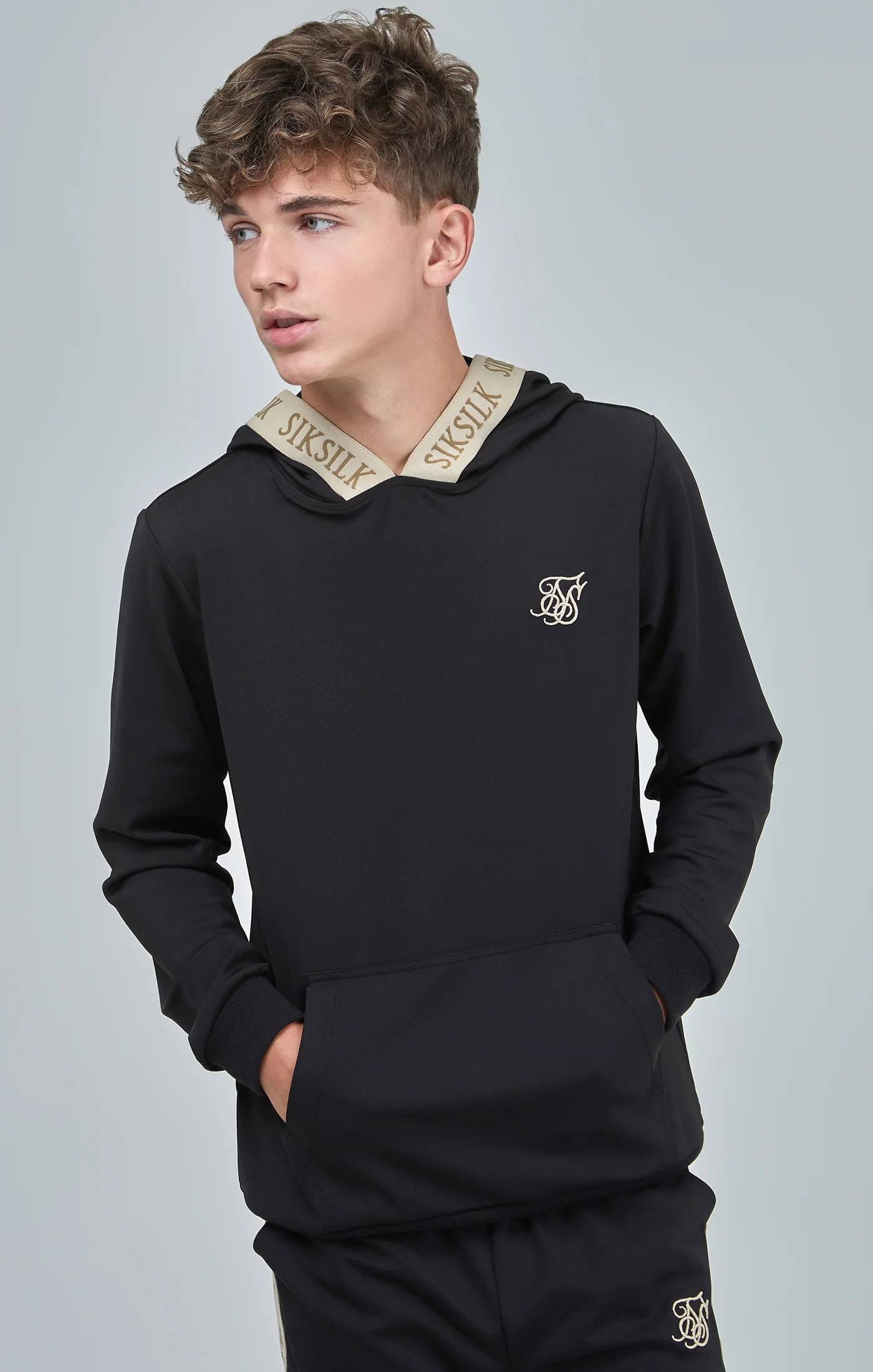 Boys Black Taped Hoodie