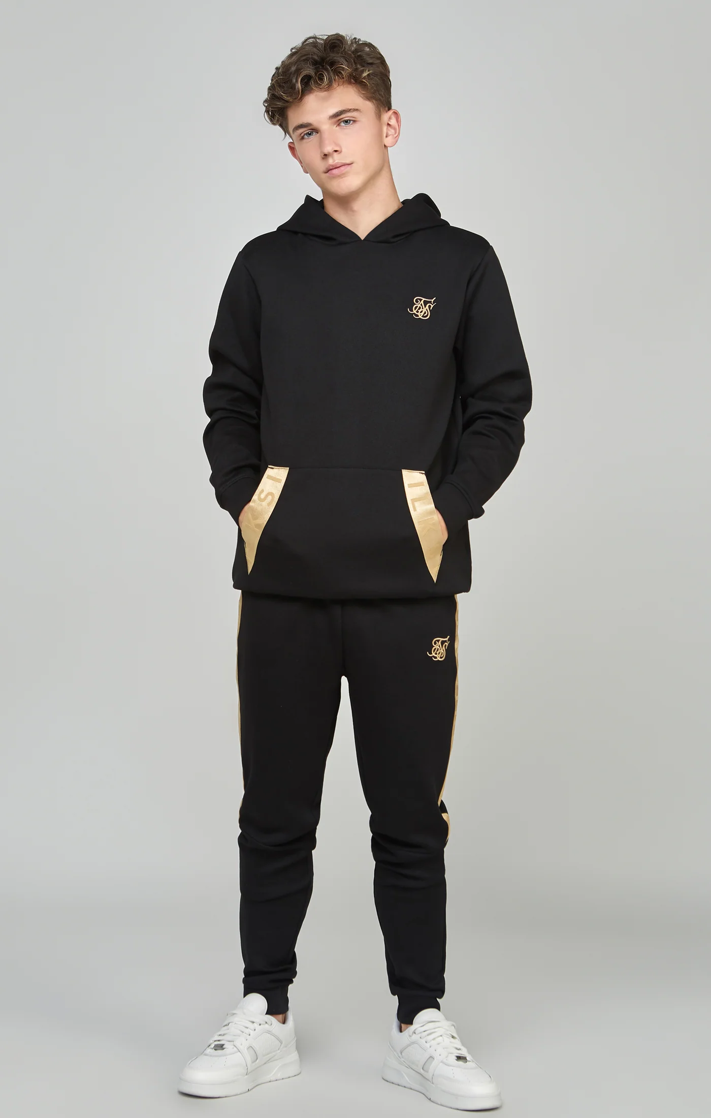 Boys Black Taped Hoodie - Image 2