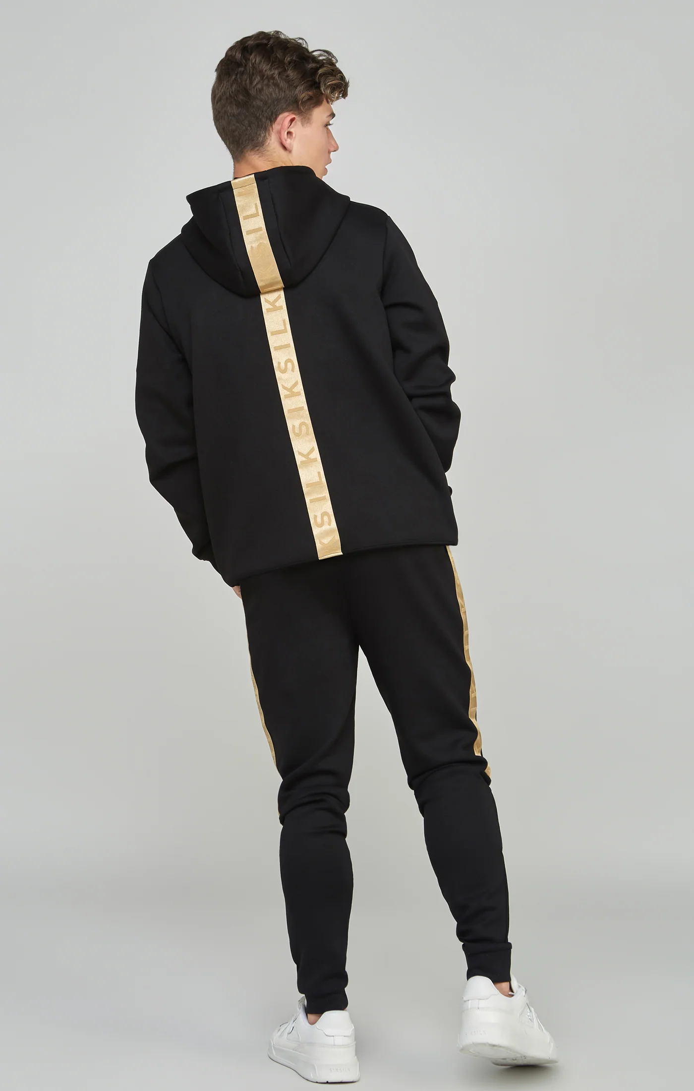 Boys Black Taped Hoodie - Image 5