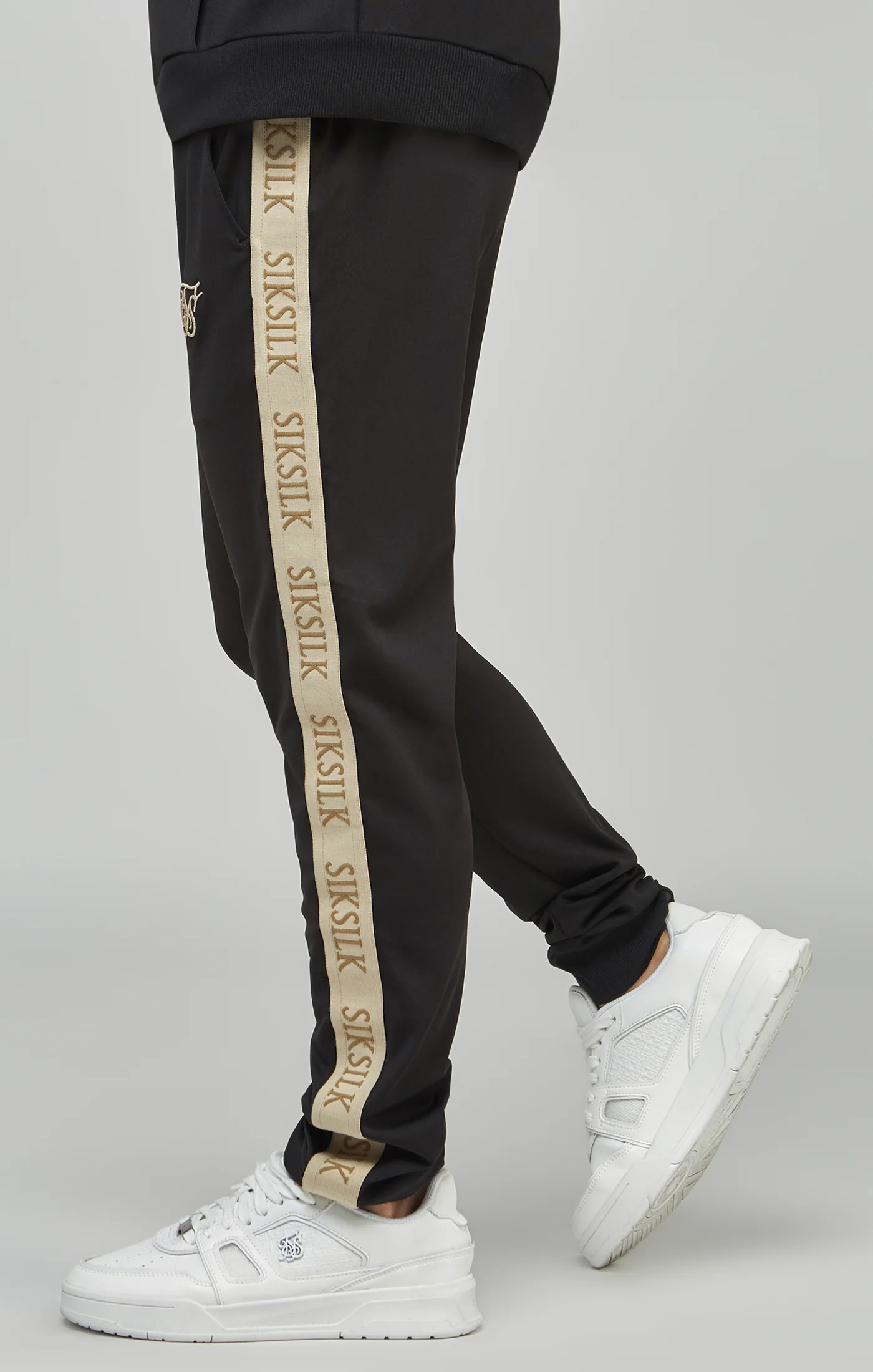Boys Black Taped Skinny Joggers - Image 2
