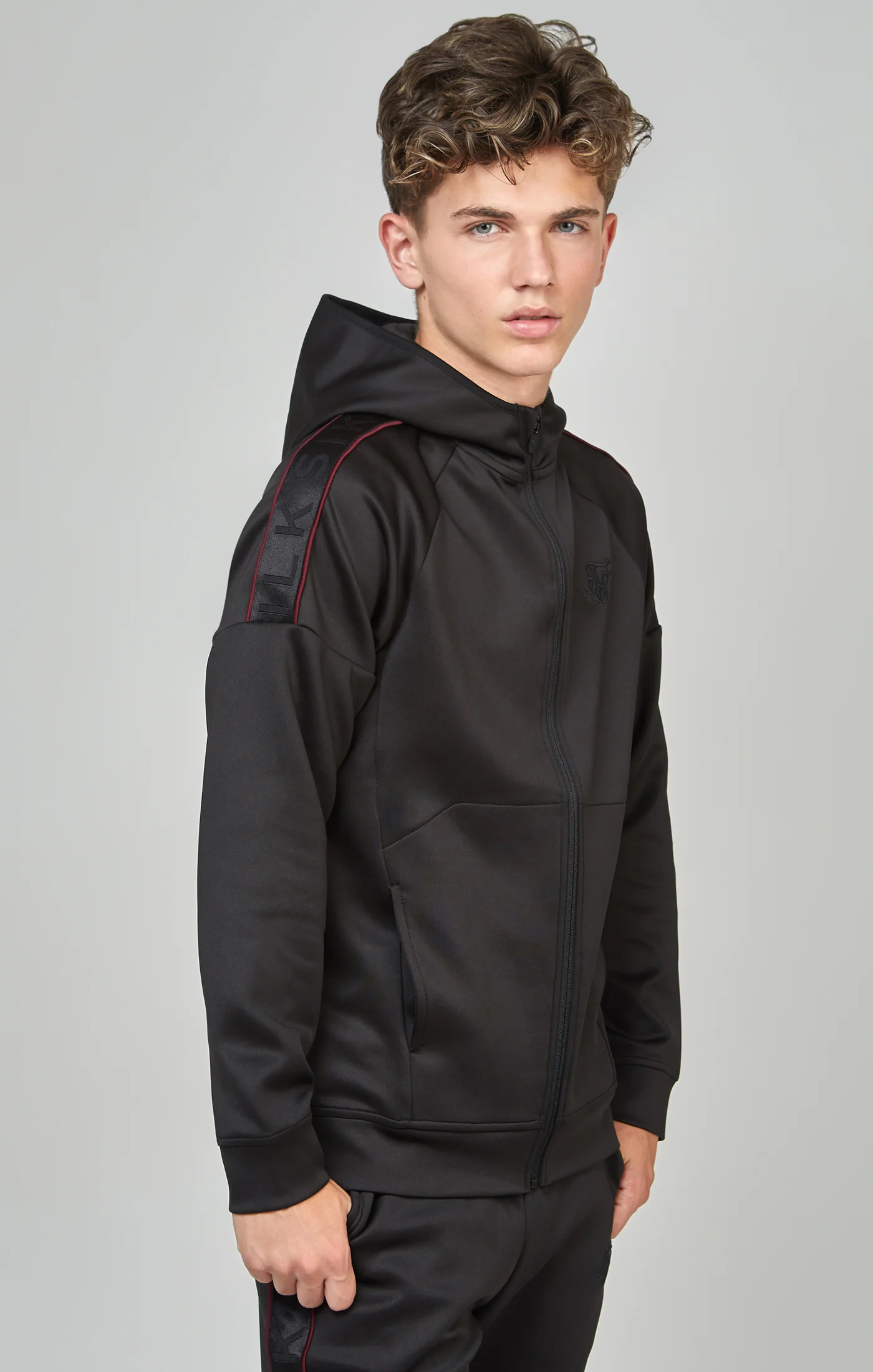 Boys Black Taped Tracksuit - Image 2