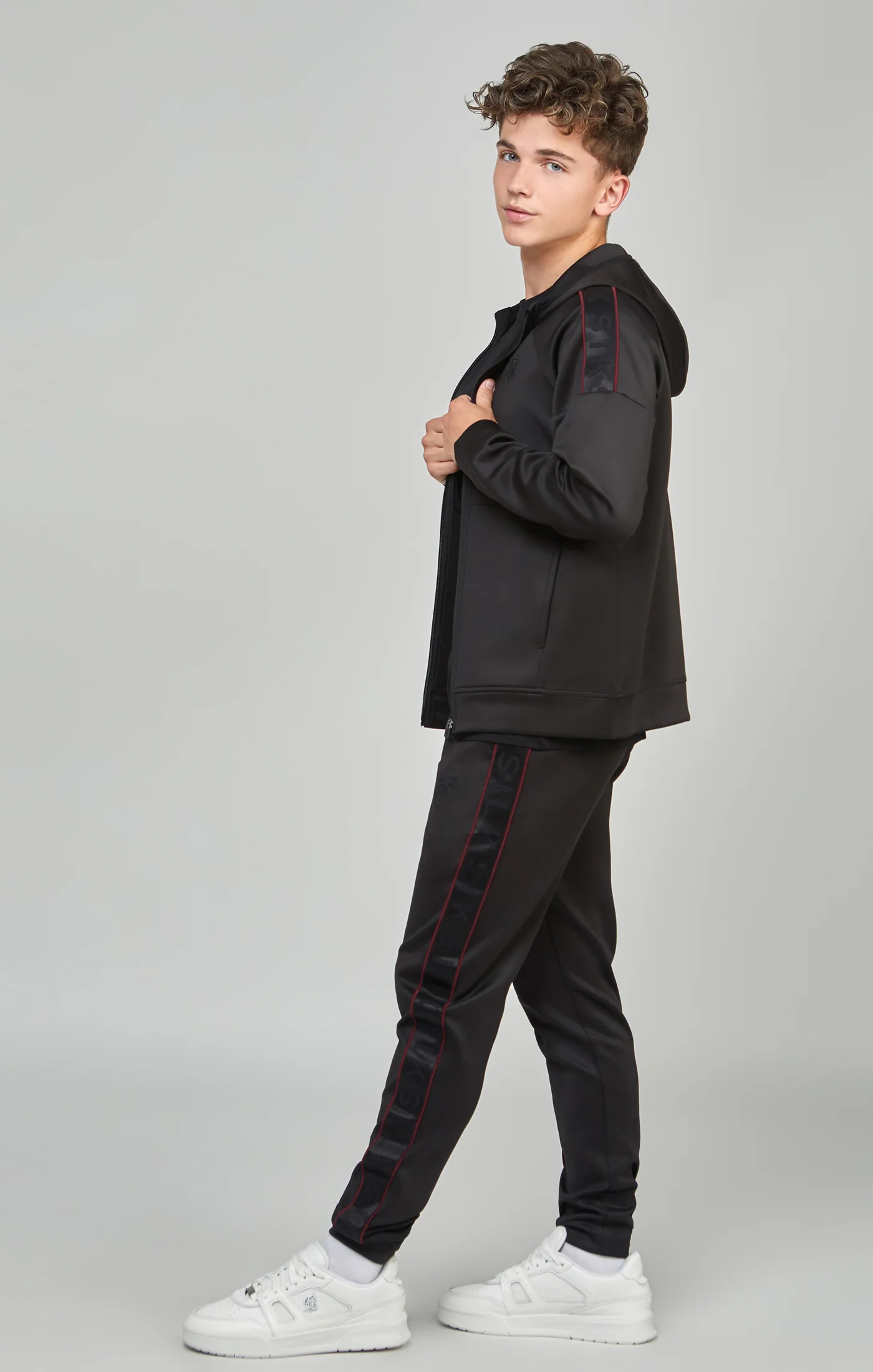 Boys Black Taped Tracksuit - Image 7