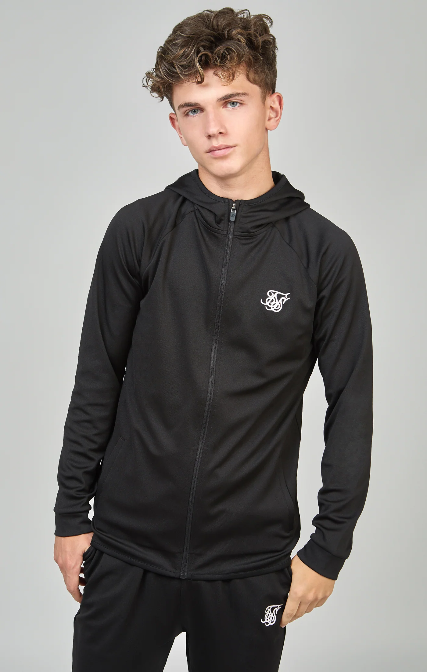 Boys Black Zip Thru & Jogger Tracksuit - Image 2