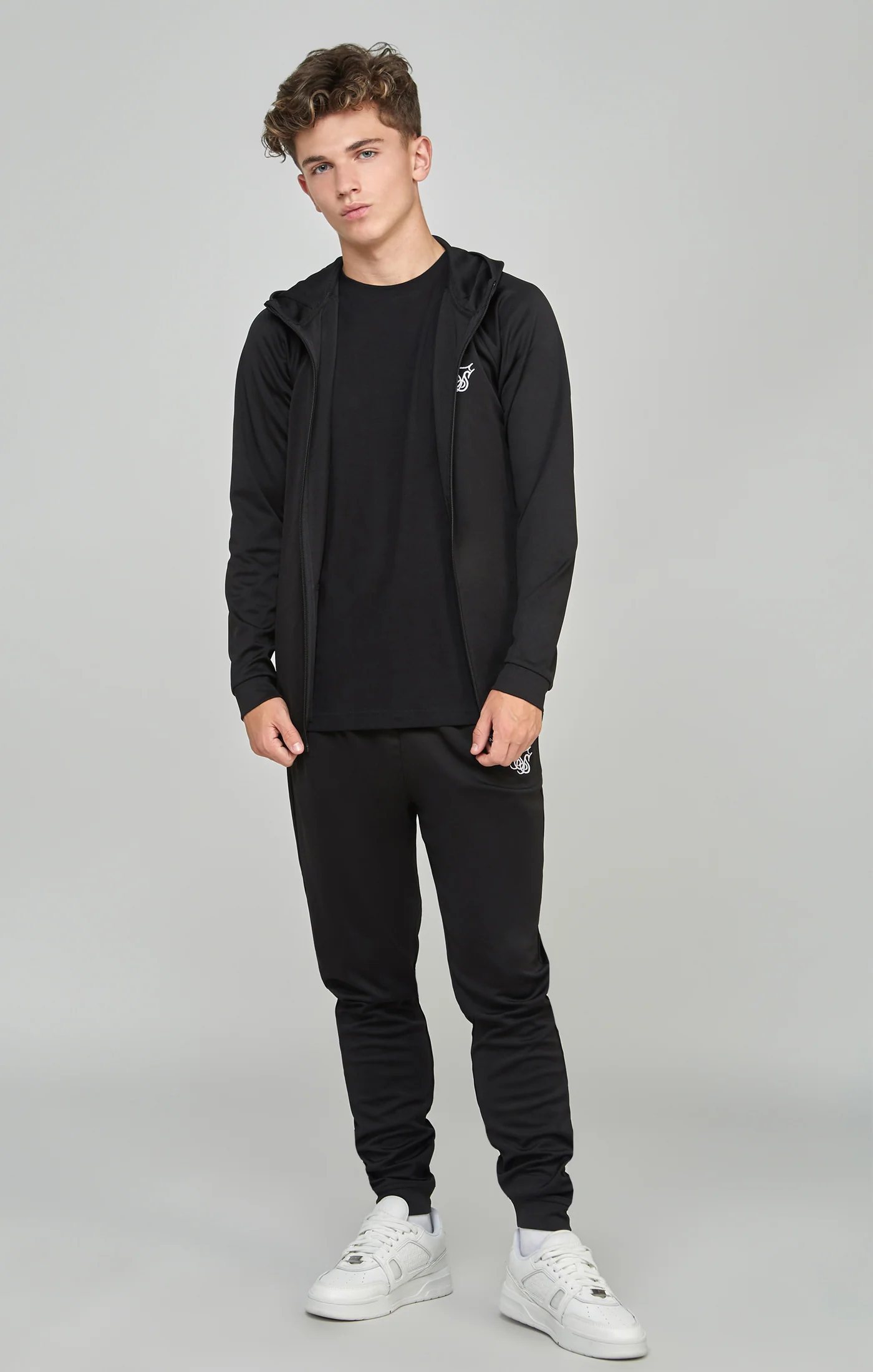 Boys Black Zip Thru & Jogger Tracksuit - Image 4