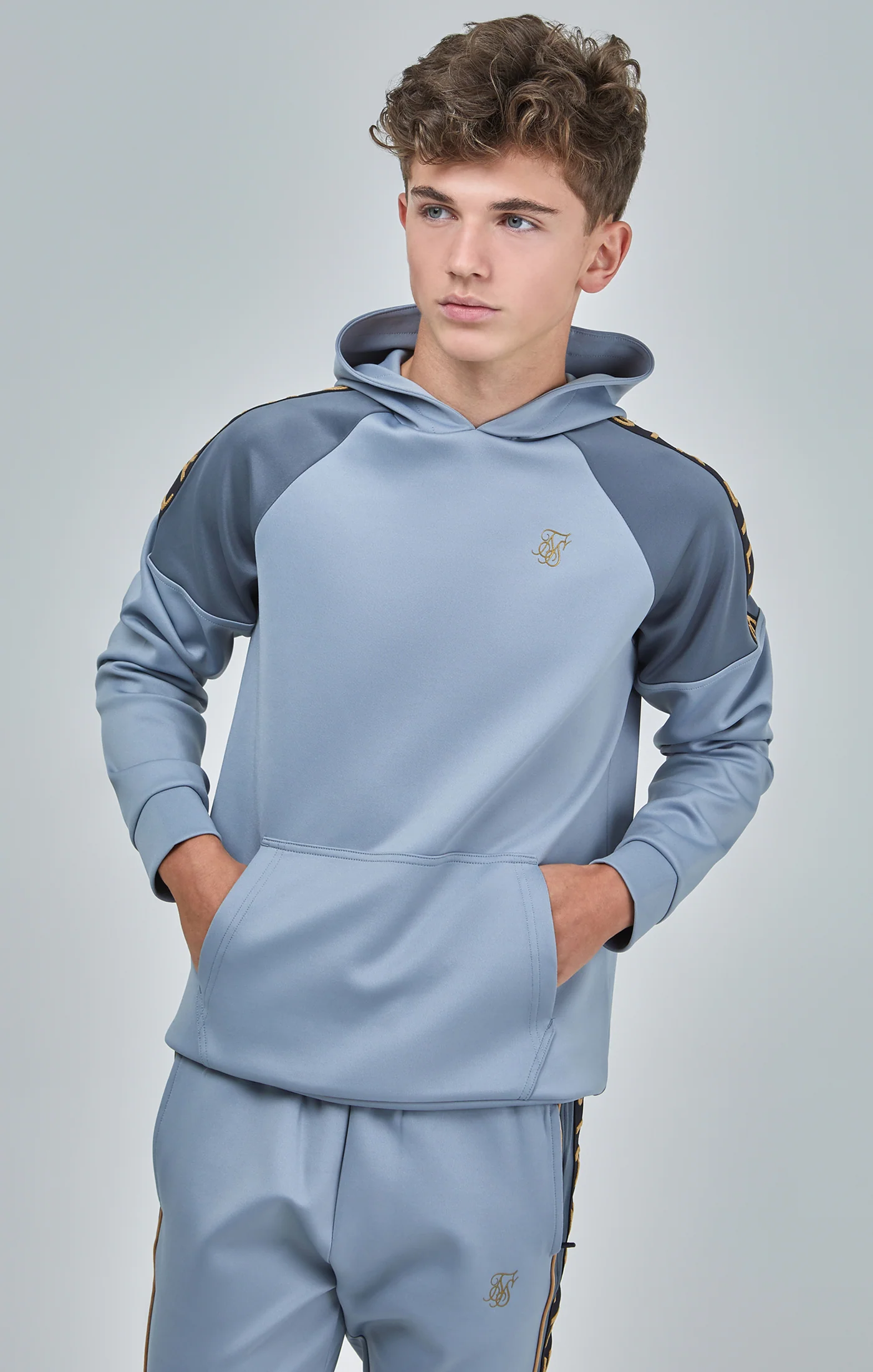 Boys Grey Taped Tracksuit - Image 2