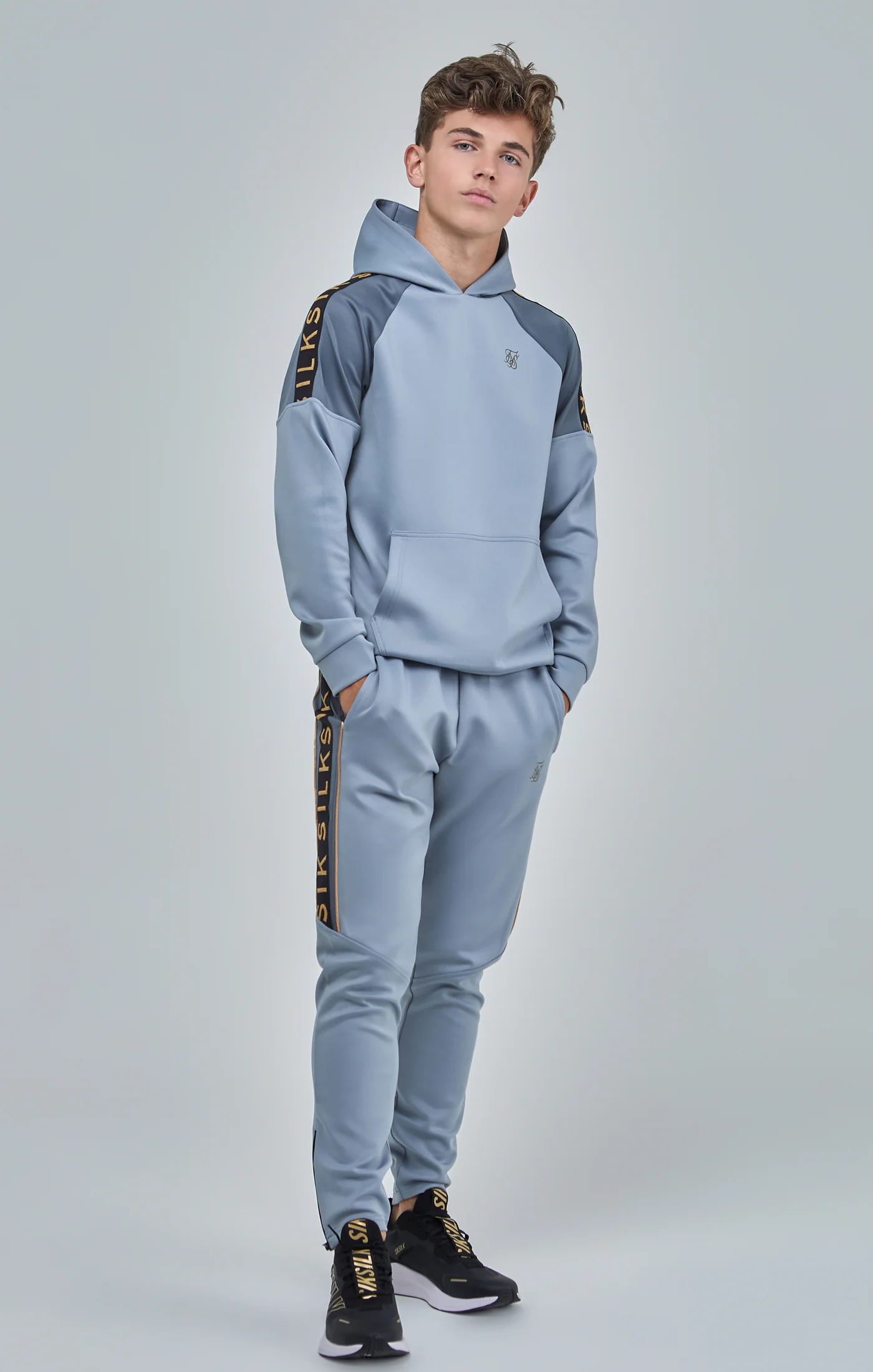 Boys Grey Taped Tracksuit - Image 4