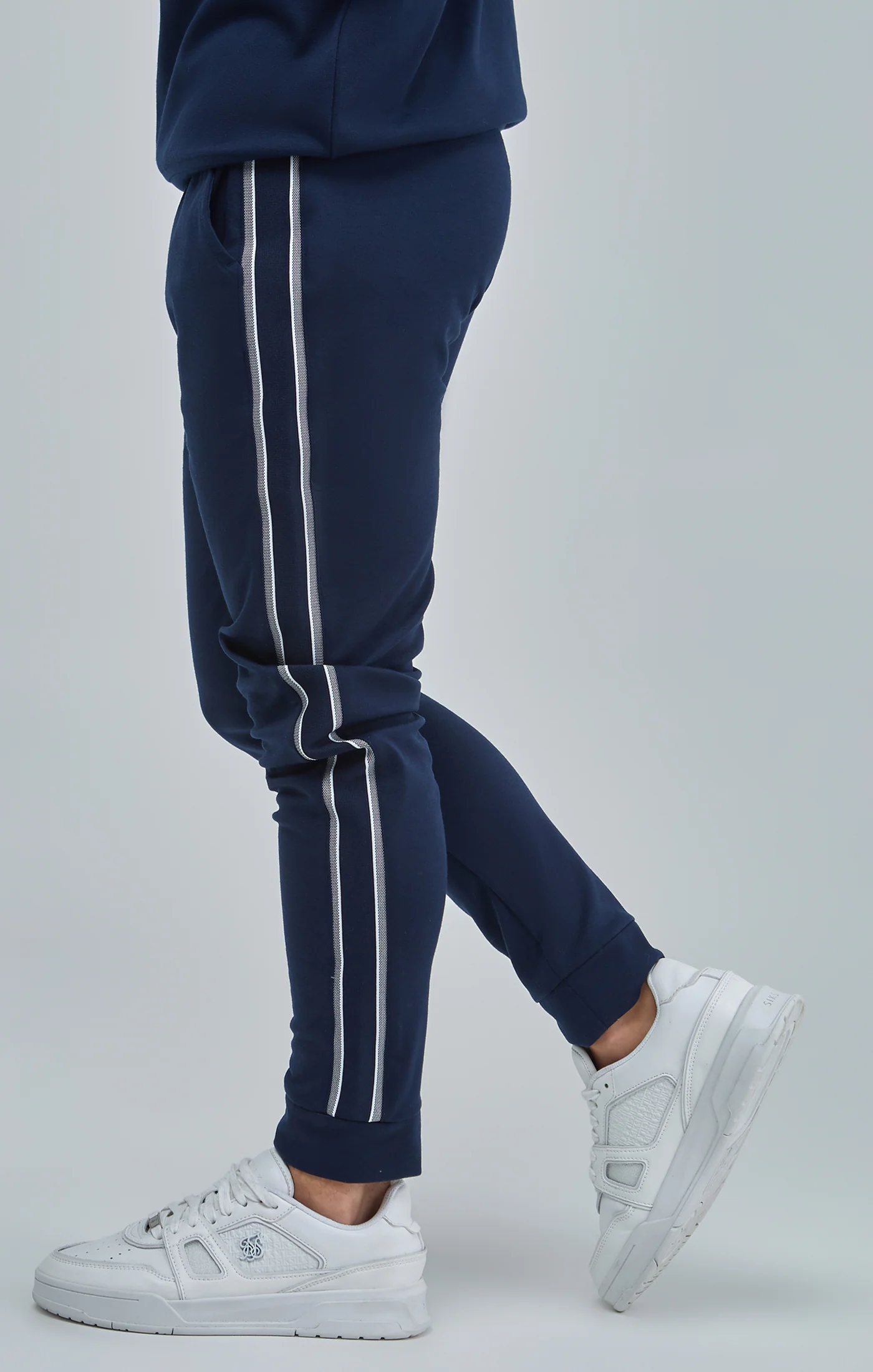 Boys Navy Panel Detail Skinny Joggers - Image 3