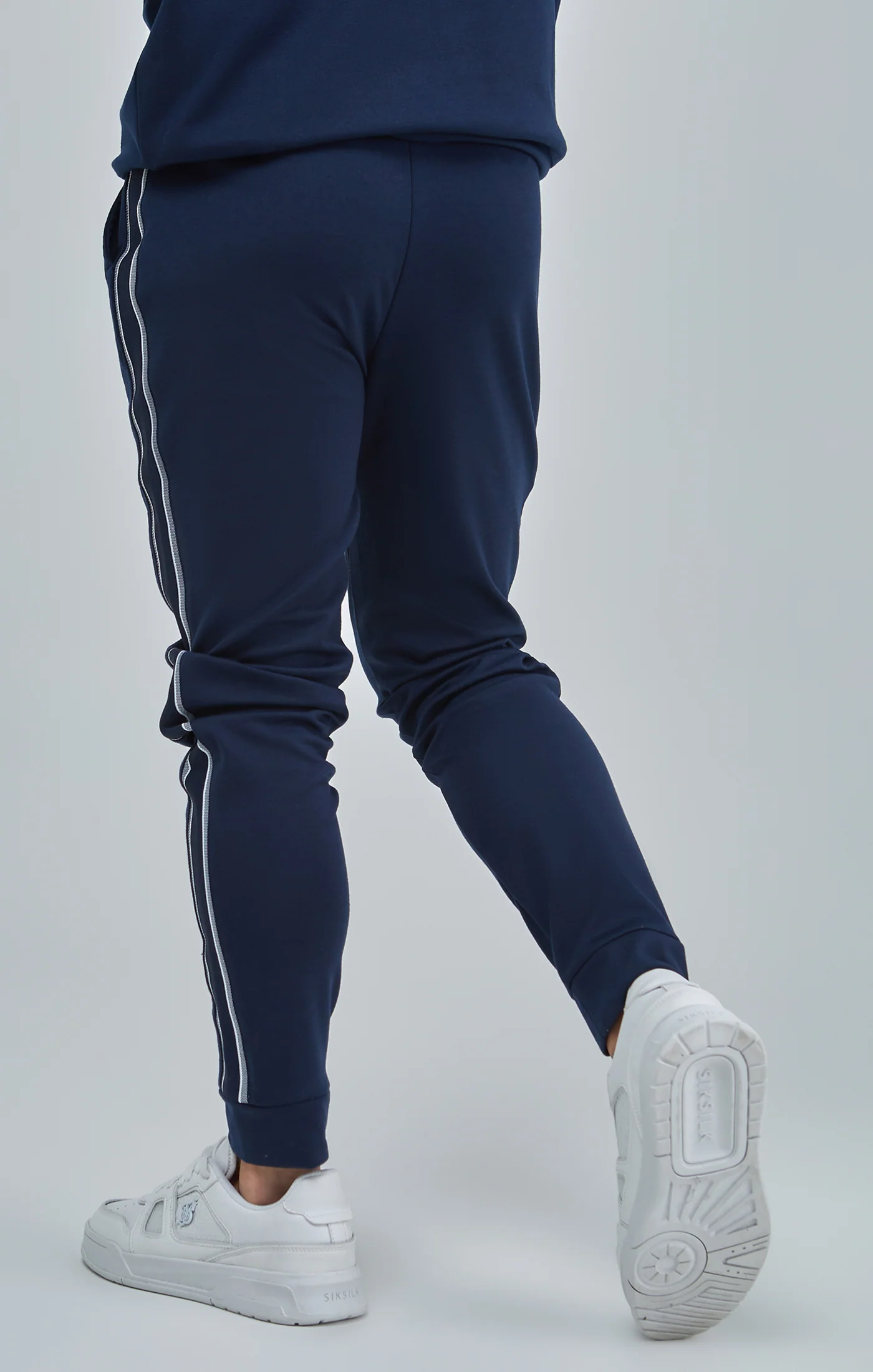 Boys Navy Panel Detail Skinny Joggers - Image 4