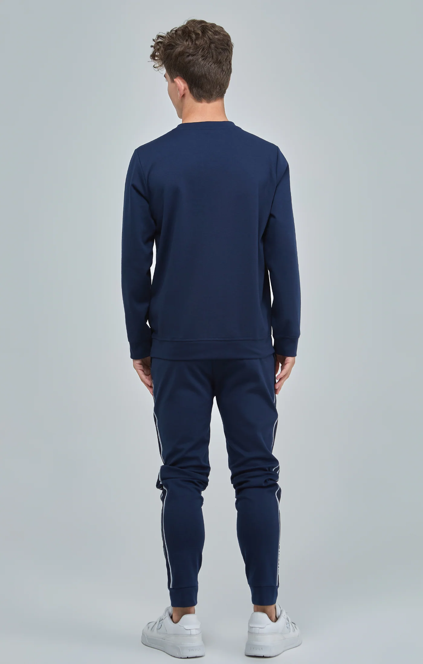 Boys Navy Panel Detail Skinny Joggers - Image 5