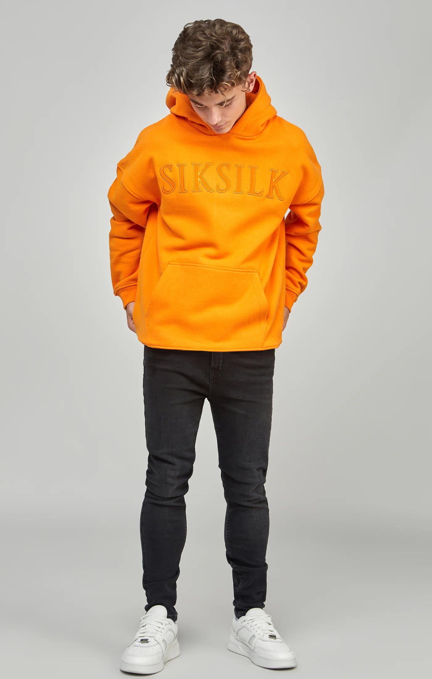 Boys Orange Applique Relaxed Fit Hoodie - Image 3