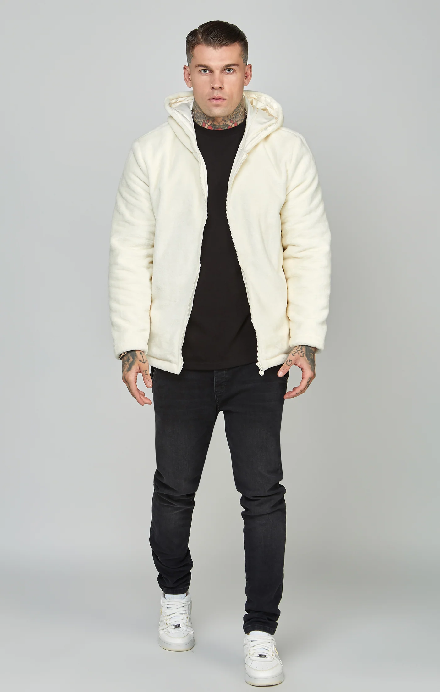 Branded Faux Fur Jacket - Image 3